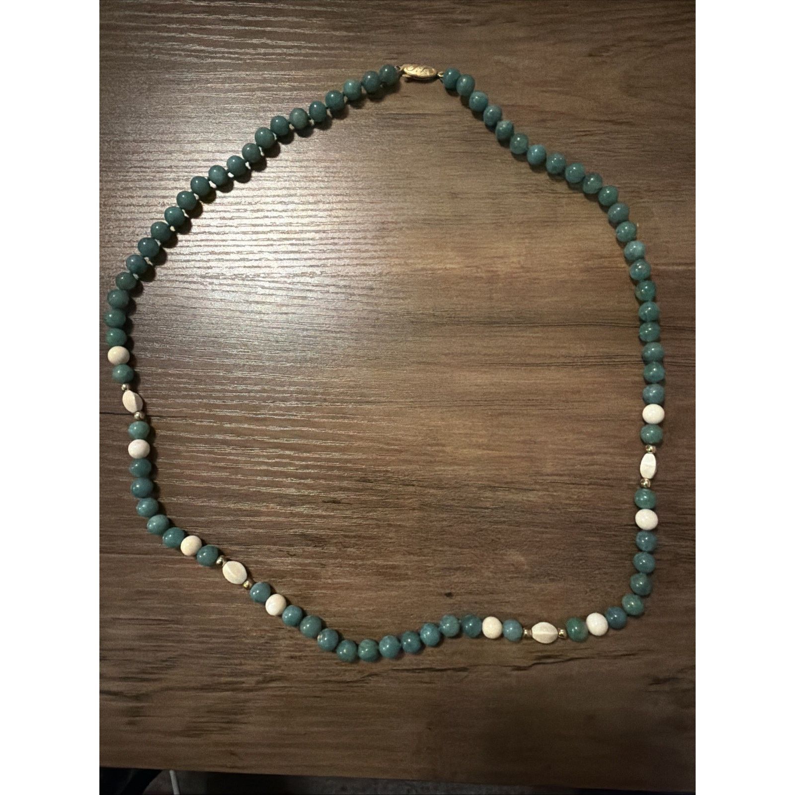 The Unbranded Brand Peruvian Turquoise Jade Beaded Necklace Sterling Silver Size ONE SIZE - 7 Thumbnail