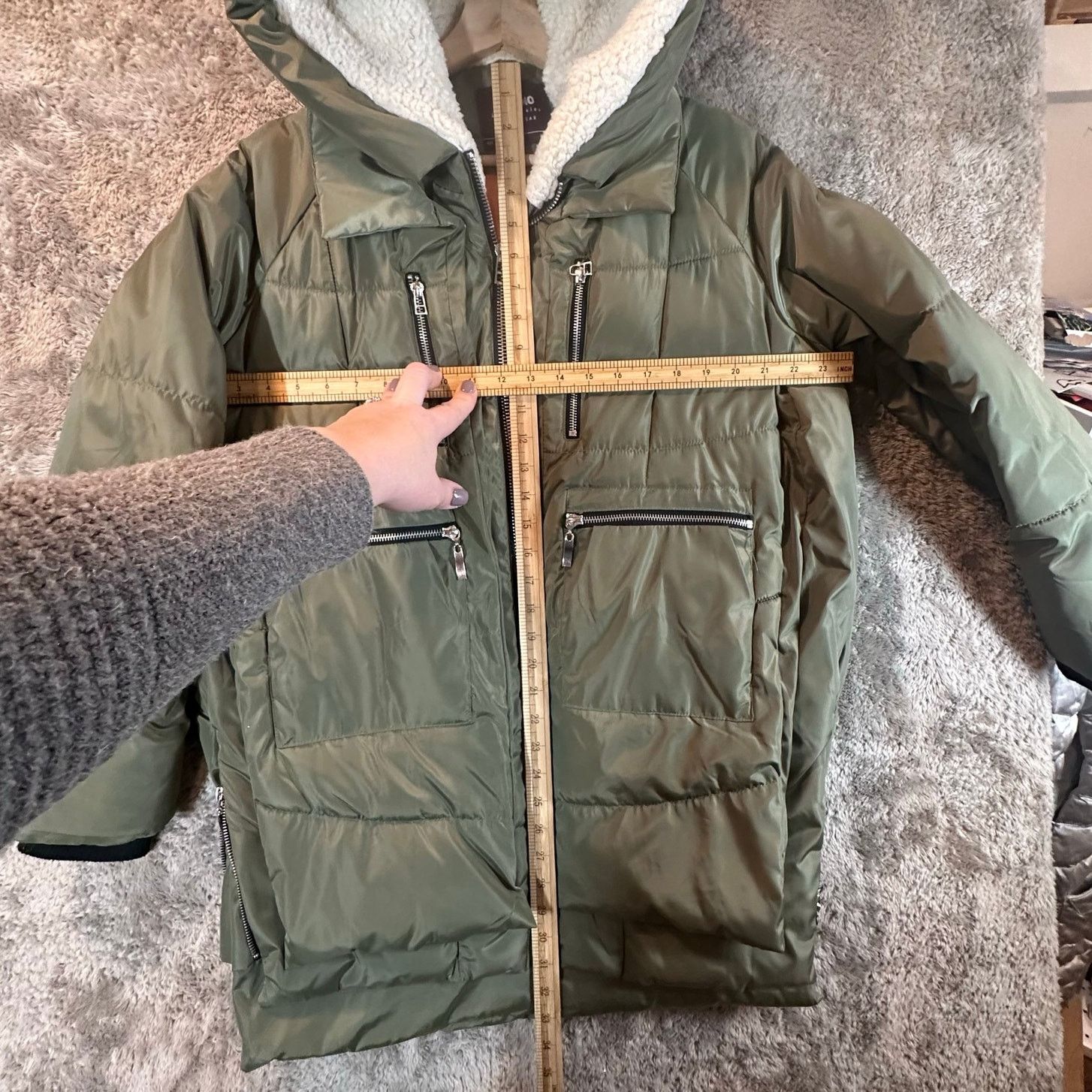 Other Ci Sono Green Hooded Oversized Puffy Parka Puffer Coat M Size M / US 6-8 / IT 42-44 - 11 Thumbnail