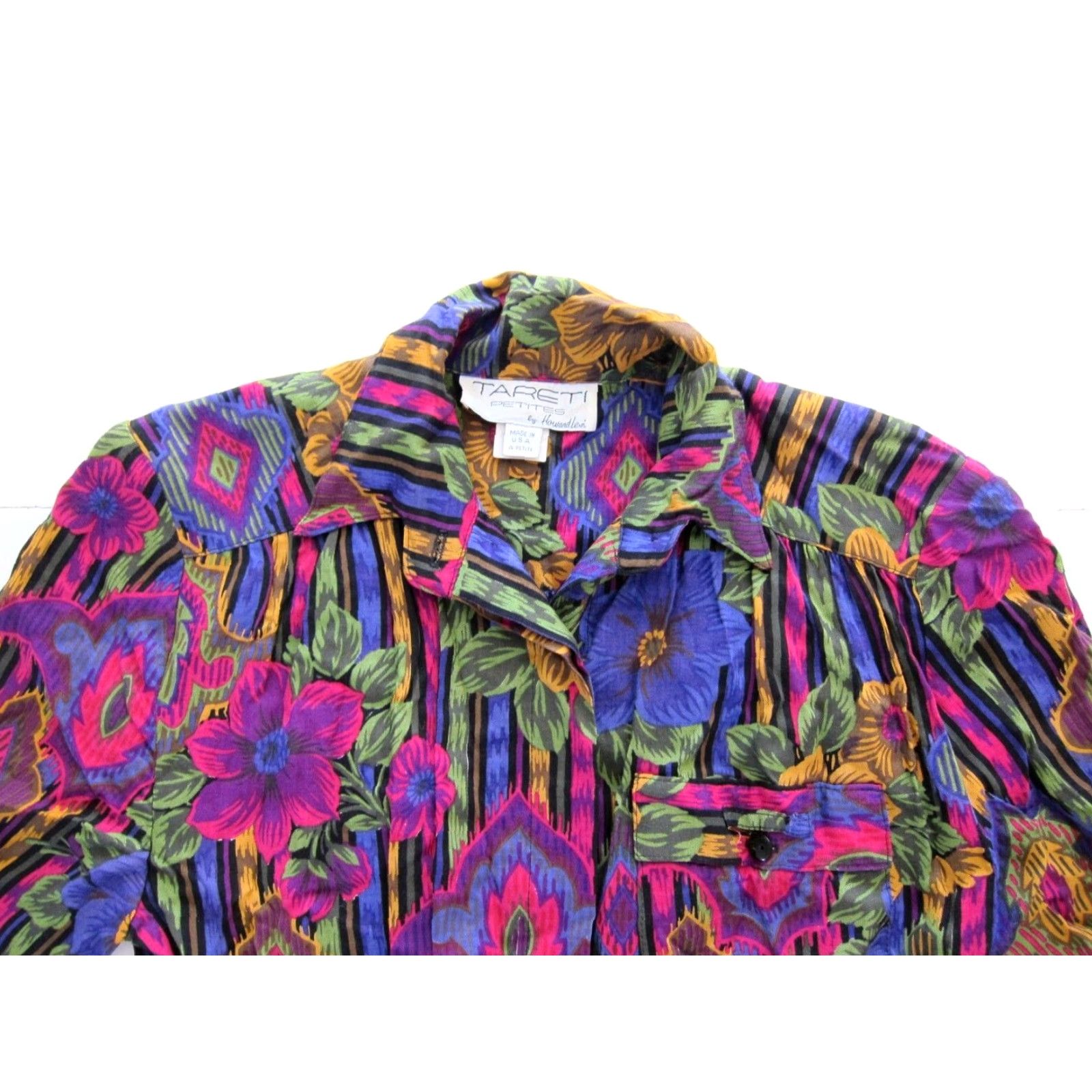Pinko VINTAGE Tareti Howard Levi Rayon Pink Blue Floral Pocket Button Collared Shirt Dress 4P Size S / US 4 / IT 40 - 5 Thumbnail