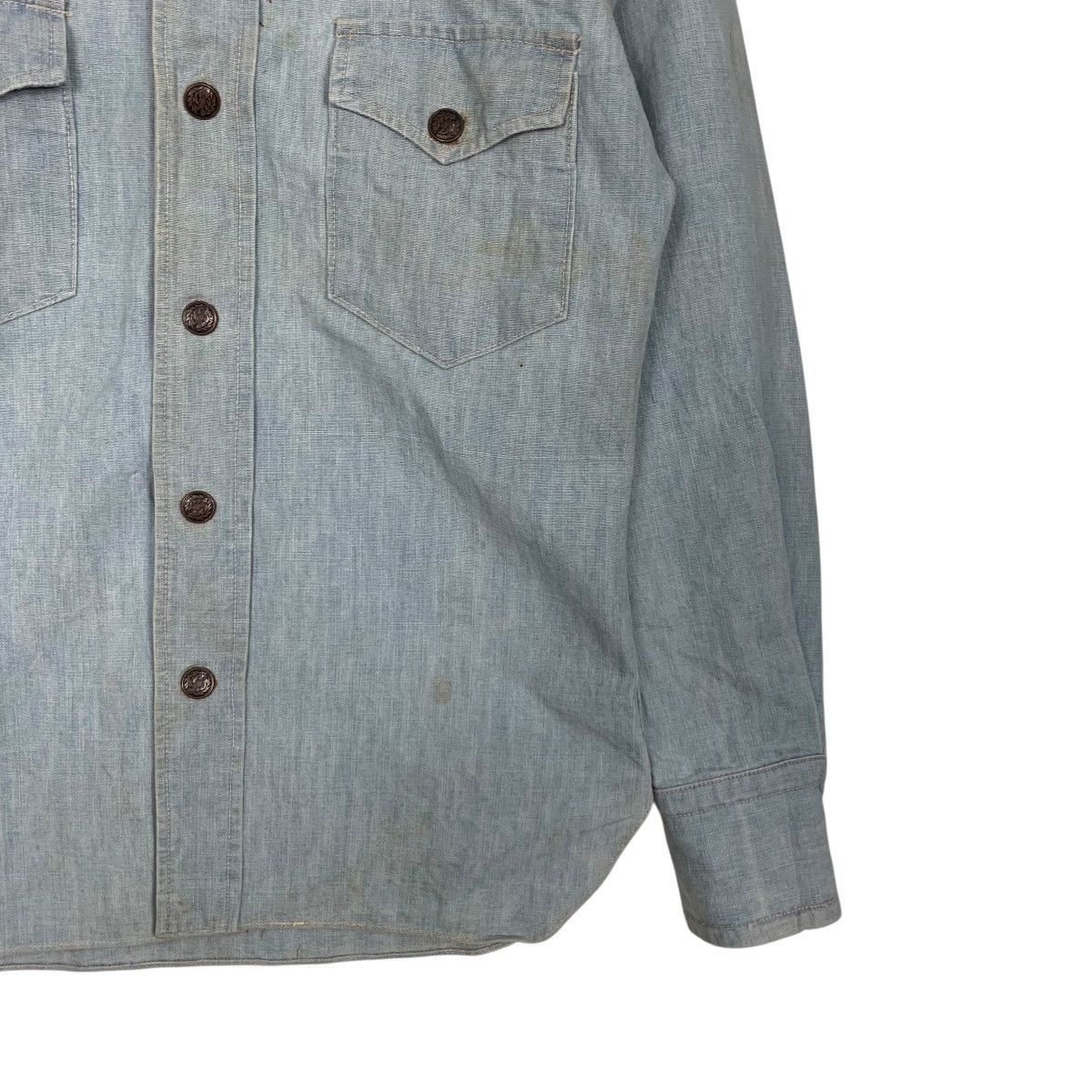 Japanese Brand Vintage 90's DOMINGO Denim Shirt #2925-C132 Size US M / EU 48-50 / 2 - 4 Thumbnail
