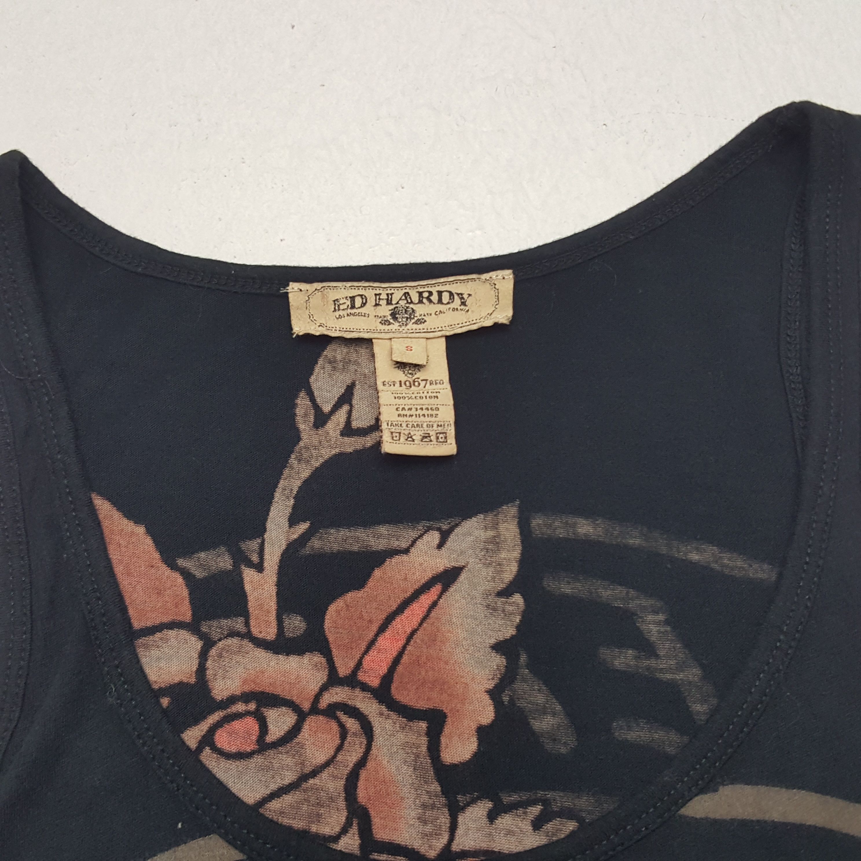 Christian Audigier × Ed Hardy × Vintage Vintage Ed Hardy by Christian Audigier Fullpinted Tank Shirt Size US S / EU 44-46 / 1 - 5 Thumbnail