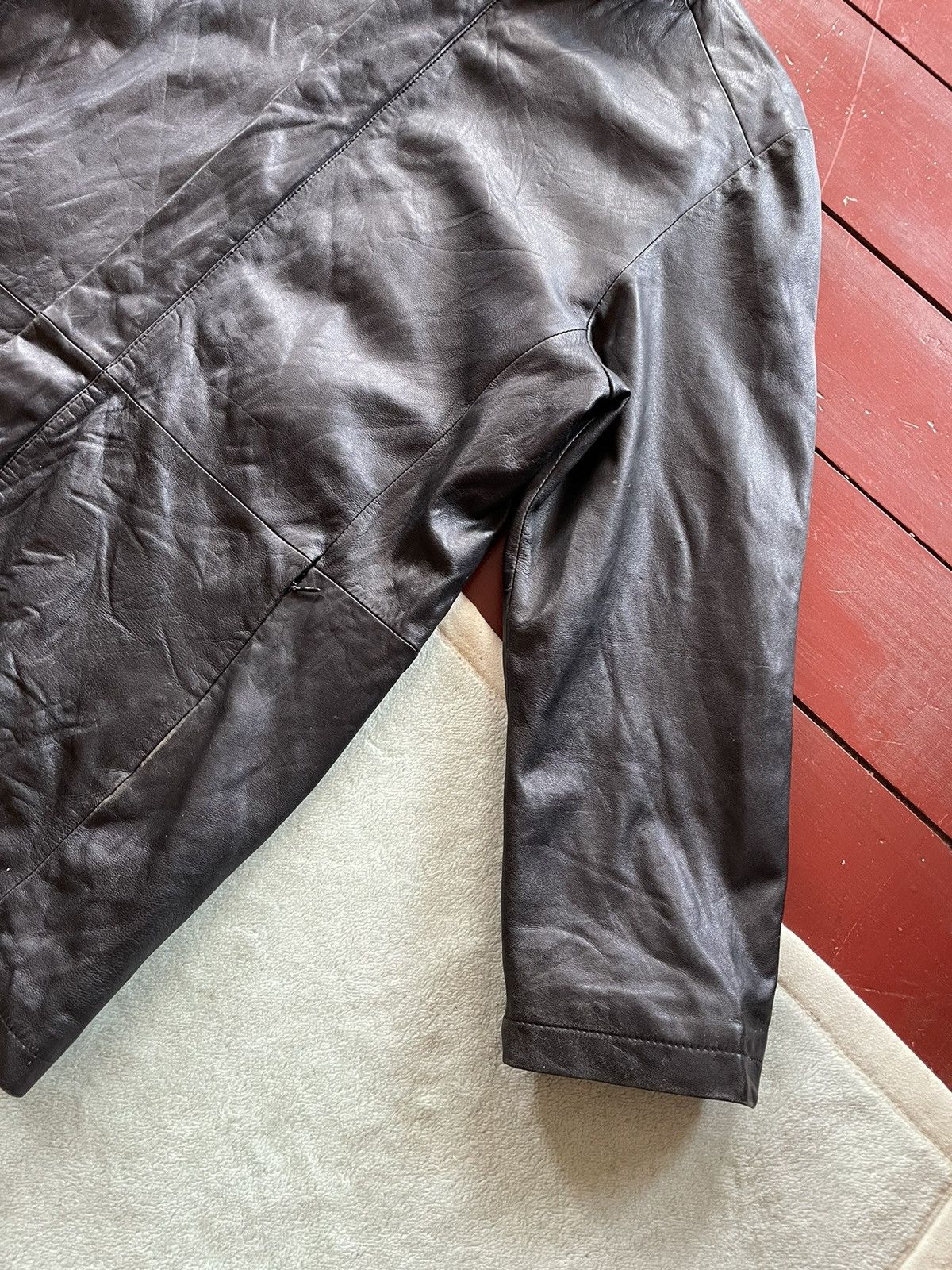 Japanese Brand Louis Chavlon Zipper Leather Jacket Matrix Size US L / EU 52-54 / 3 - 3 Thumbnail