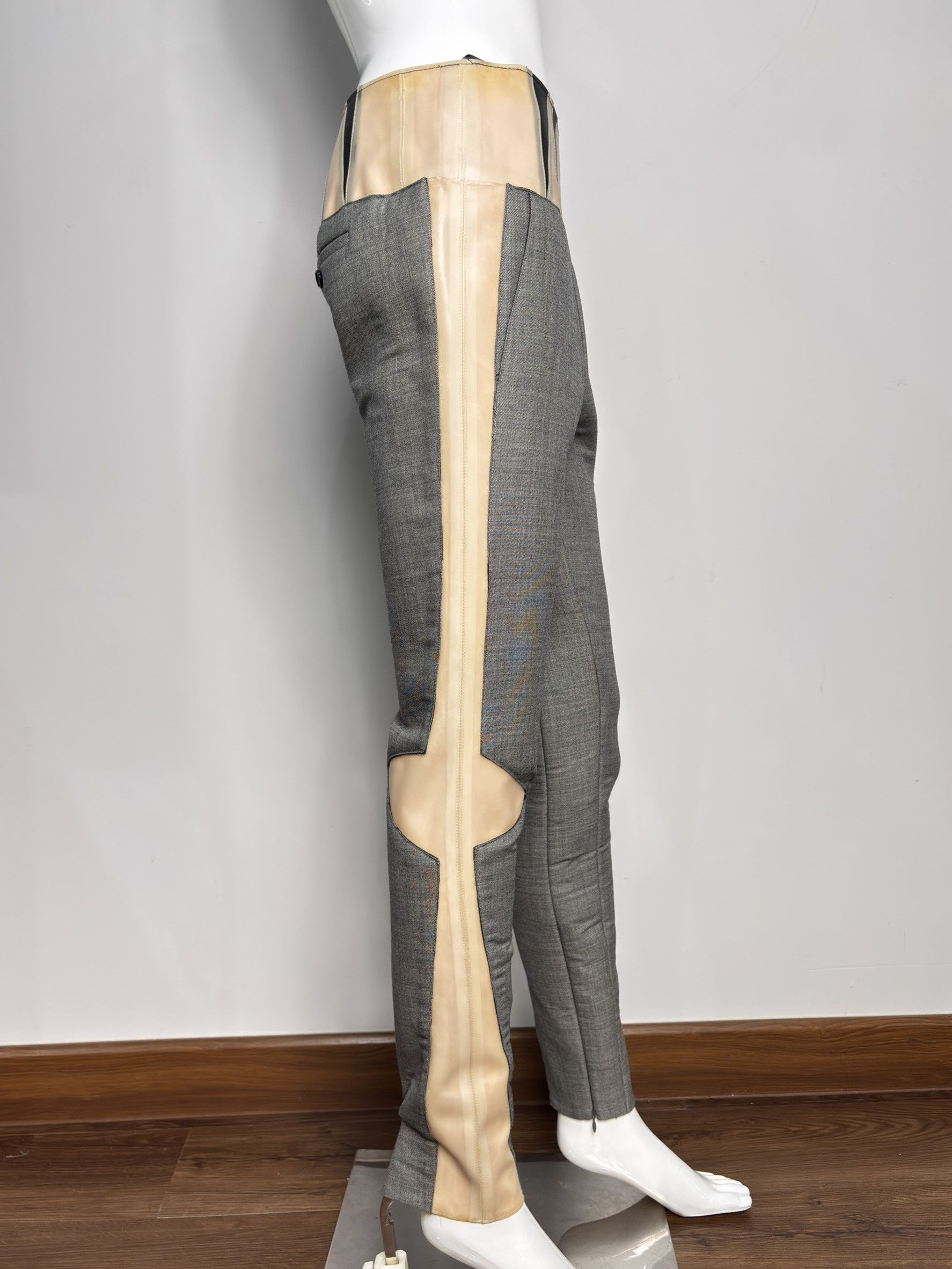 Balenciaga Two-Tone Trousers with Plastic Panel