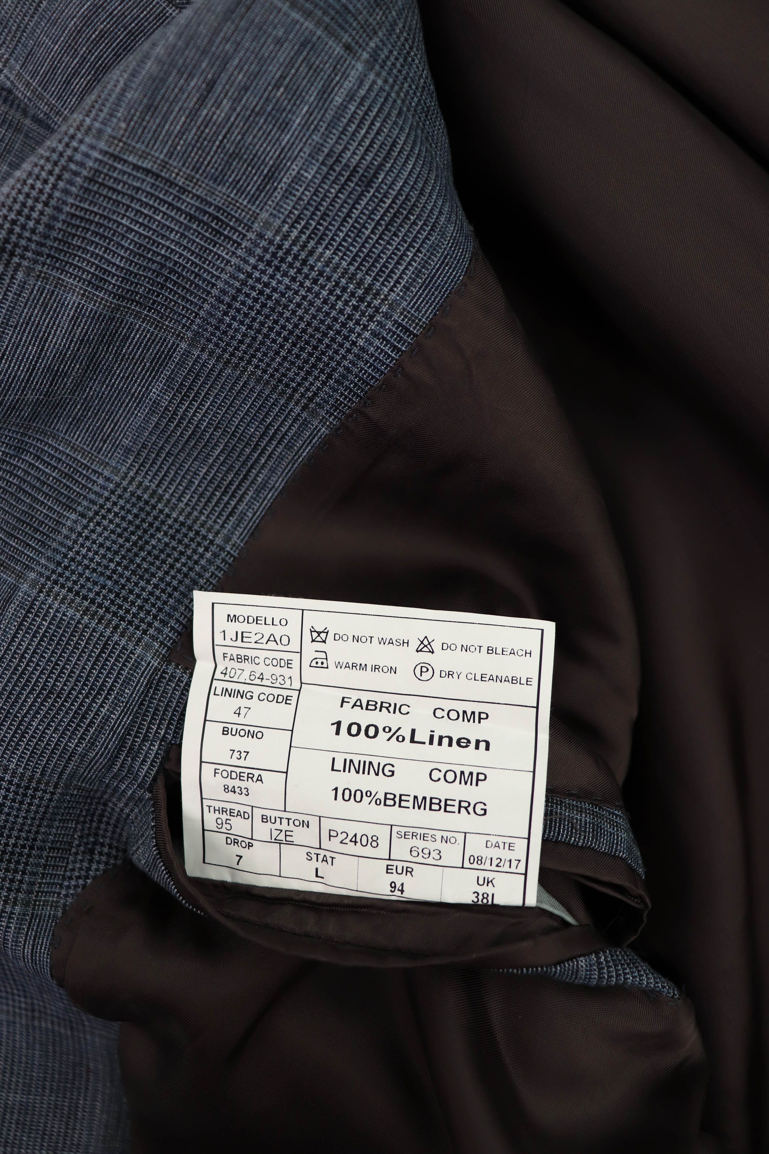 Suitsupply Suitsupply Ormezzano Plaid Grey Pure Linen Blazer Jacket Size 38L - 13 Thumbnail