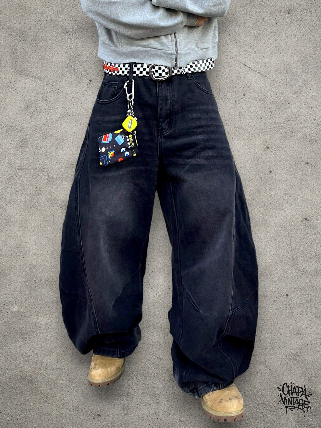 Vintage Baggy dark gray jeans Size US 32 / EU 48 - 1 Thumbnail