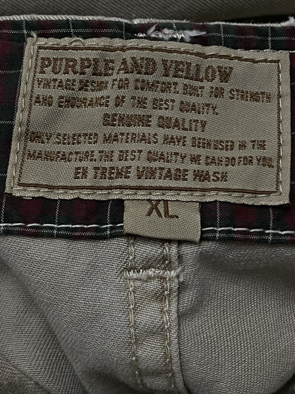 Japanese Brand Vintage Japan 90’s Purple & Yellow Distressed Carpenter Pant Size US 32 / EU 48 - 13 Thumbnail