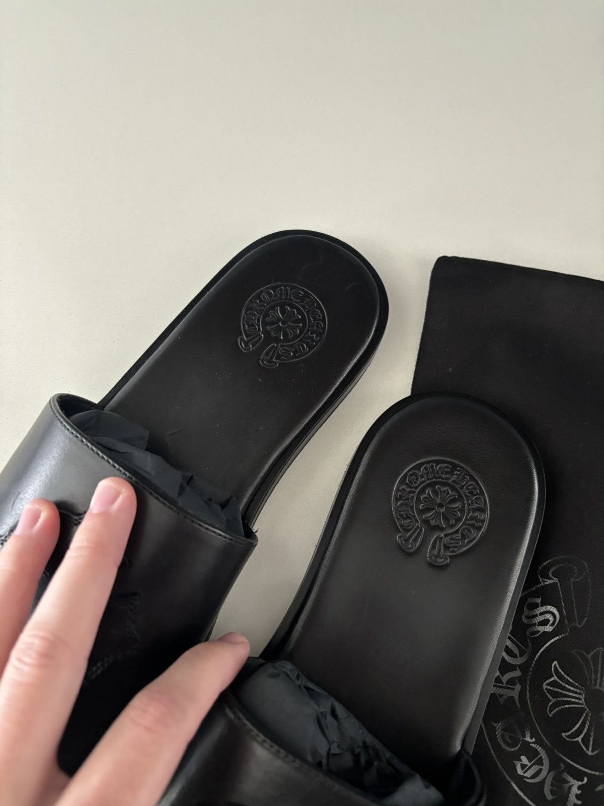 Chrome Hearts Chrome Hearts Leather Plus Patch Slides Brand New Size US 10.5 / EU 43-44 - 4 Thumbnail