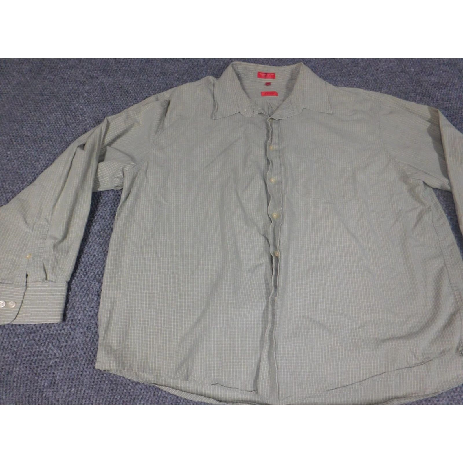 Izod IZOD Mens Shirt 2XL Green Plaid Button Down Sueded Size US XXL / EU 58 / 5 - 3 Thumbnail