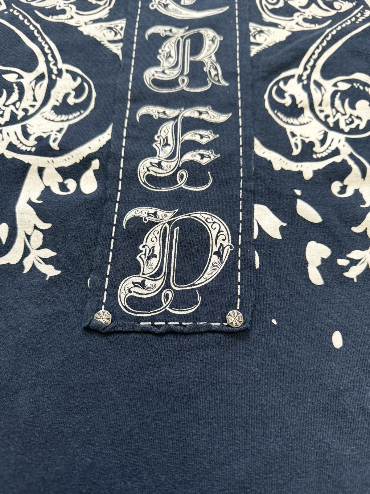 Affliction × Helix × Vintage Vintage Y2K Raw Blue Goth MMA Zipper Graphic T-Shirt Size US M / EU 48-50 / 2 - 12 Thumbnail