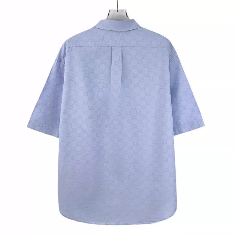 Gucci Gucci Light Blue Logo Short Sleeve Shirt-2505 Size US L / EU 52-54 / 3 - 2 Thumbnail