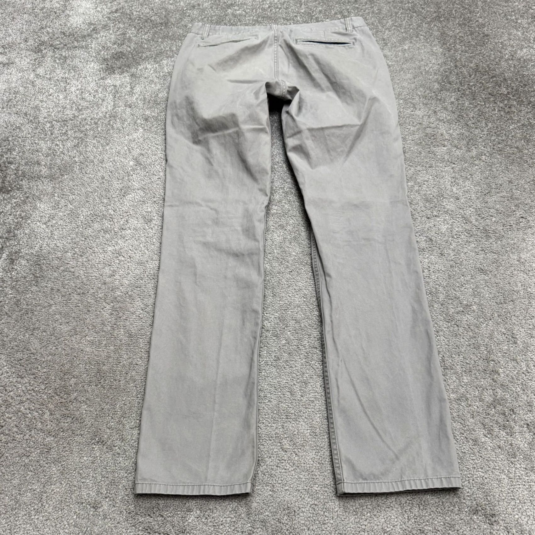 Bonobos Bonobos Chino Pants Straight Leg Mens 34x34 Gray Cotton Flat Front Regular Fit Size US 34 / EU 50 - 2 Thumbnail