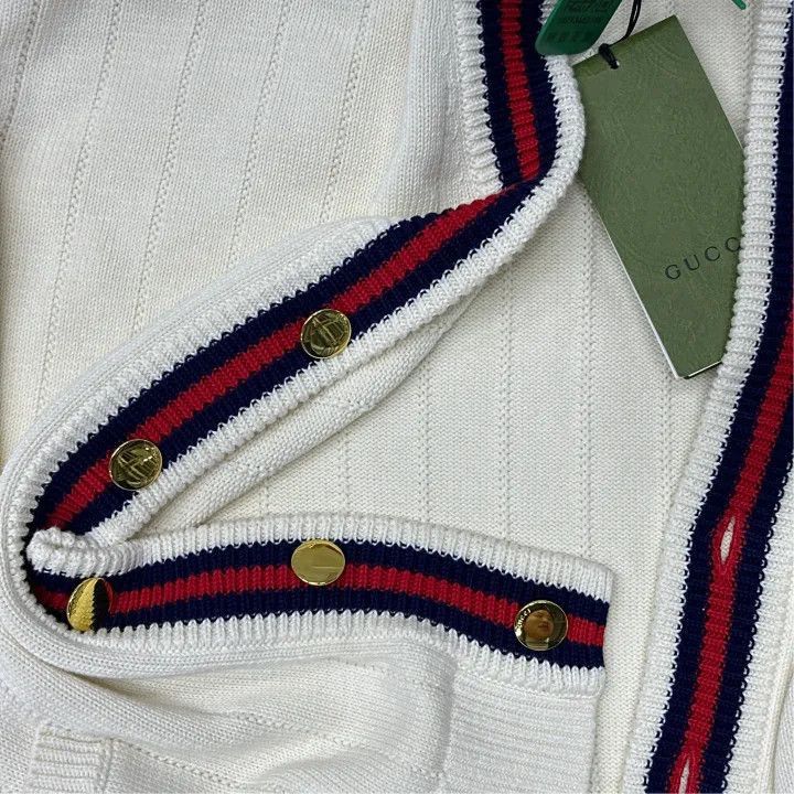 Gucci Gucci Gucci FW21 Logo V-Neck Long Sleeve Cardigan -2506 Size US L / EU 52-54 / 3 - 6 Thumbnail