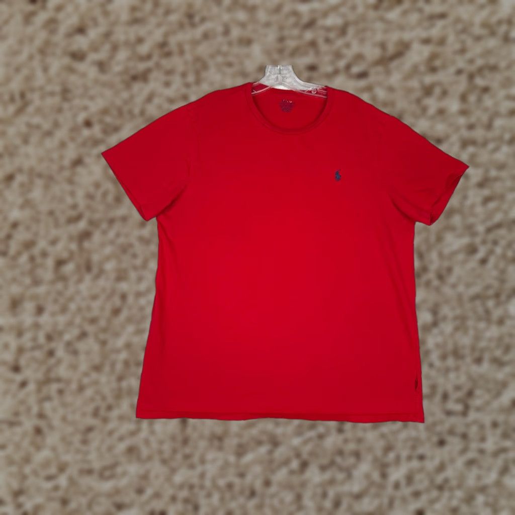 Polo Ralph Lauren Polo Ralph Lauren Shirt Men XL Red Crew Neck Cotton Slim Embroidered Logo One Word: T-Shirt - Men / All Seasons / Designer / Sports Size US XL / EU 56 / 4 - 1 Thumbnail