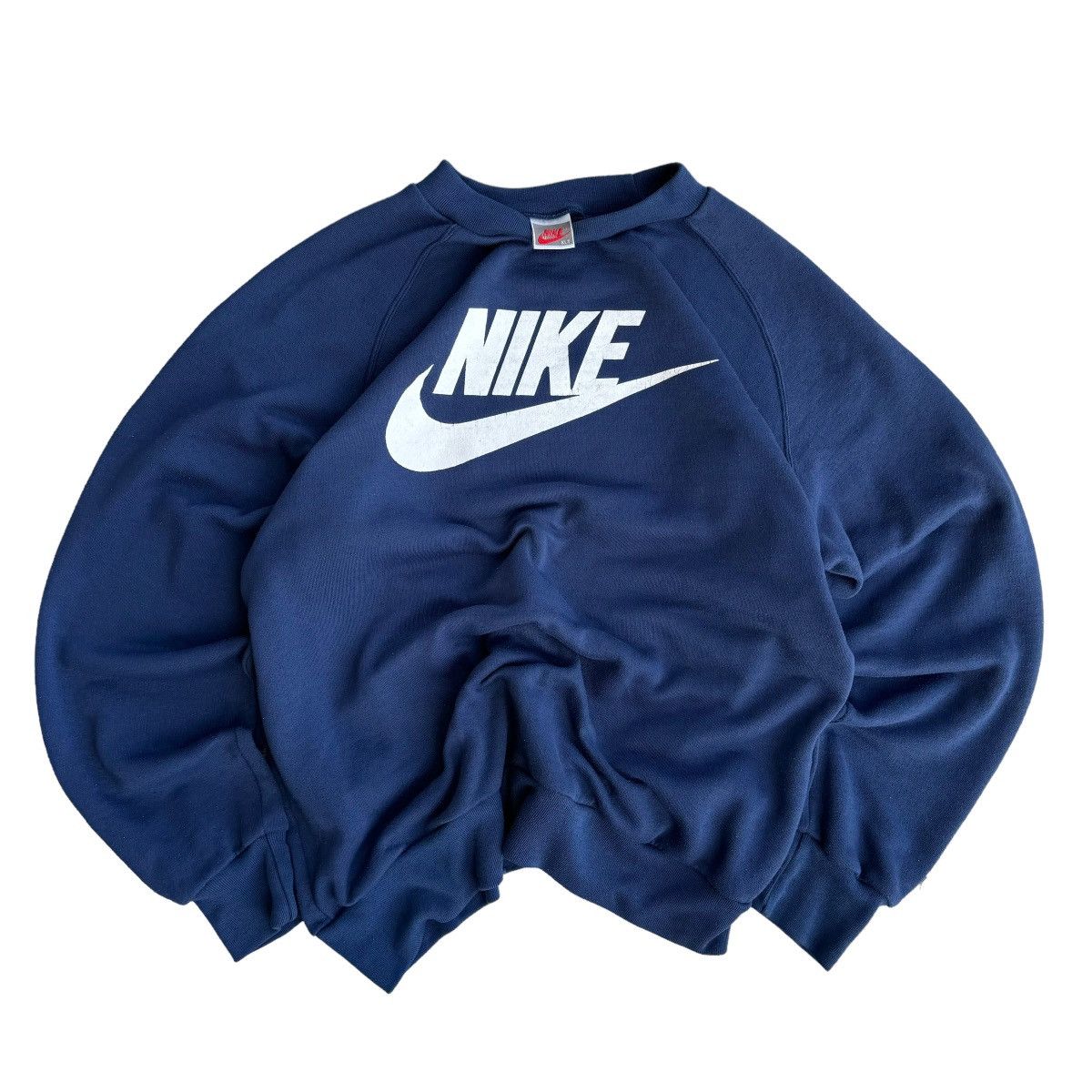 Nike × Vintage 80s True Vintage Nike Spellout Sweatshirt Pullover Retro Size US XL / EU 56 / 4 - 9 Thumbnail