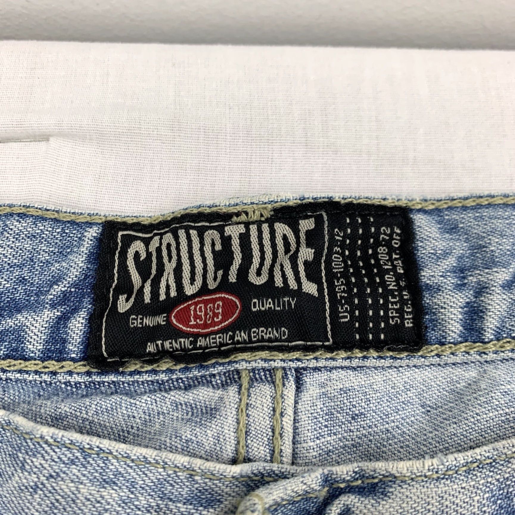 Vintage VINTAGE Structure Jeans Adult 34x29 Blue Grunge Y2K Baggy Thrashed Worn Faded Closure Zip Mens Jeans 34 Blue Grunge Y2K Size US 34 / EU 50 - 5 Thumbnail