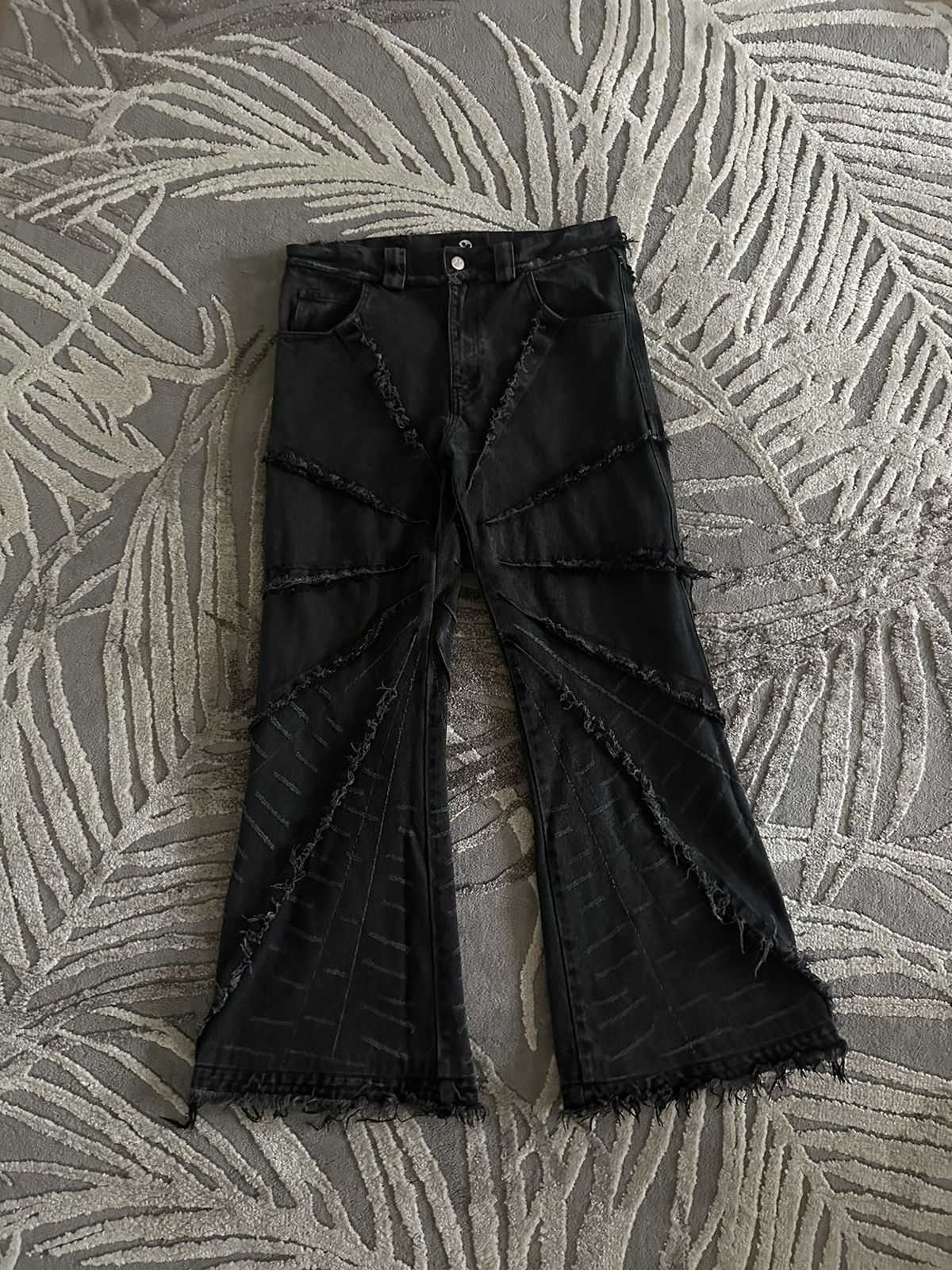 No Faith Studios Cyvist Flare Webbed Denim | Grailed