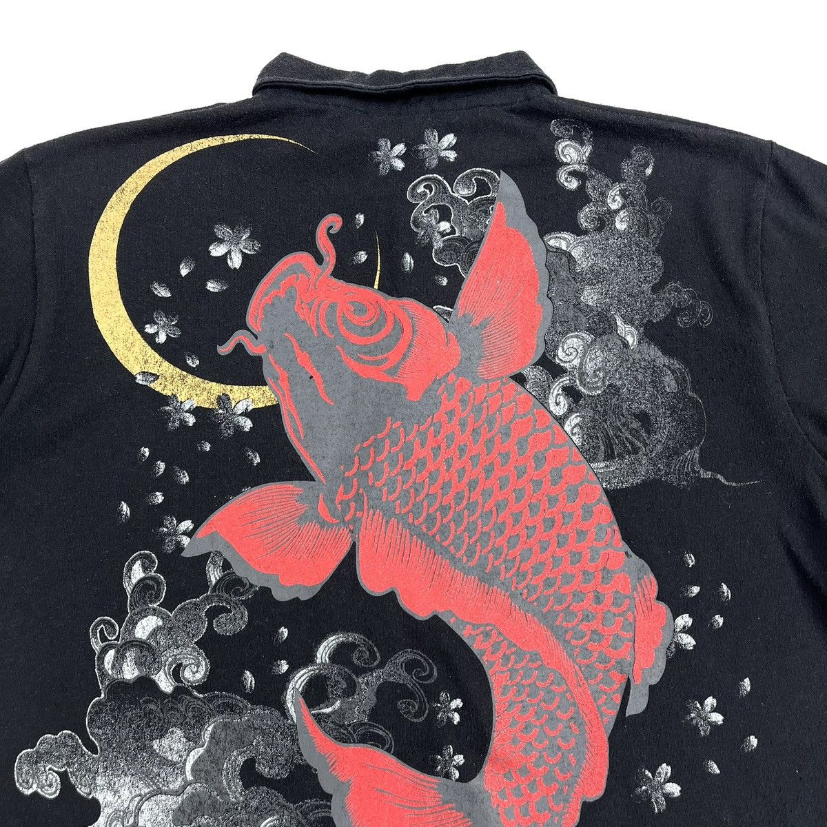 Bullet Noise Vintage Bullet Noise Koi Japanese Art Polo Shirt Ed Hardy Size US L / EU 52-54 / 3 - 3 Thumbnail