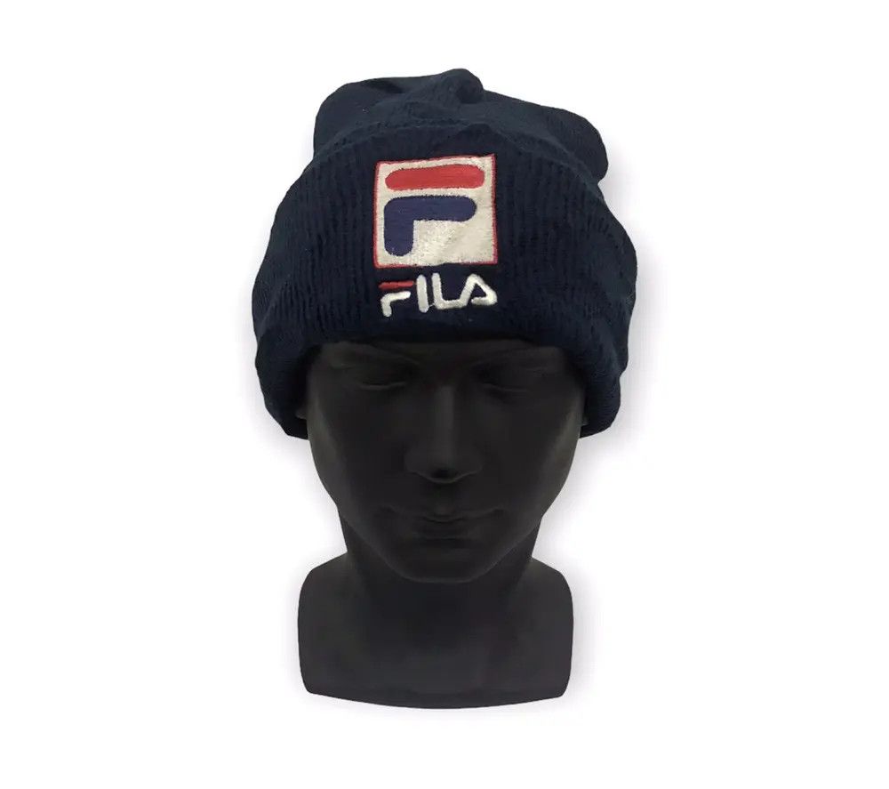 Fila × Vintage Vintage Fila Big Logo Beanie Hat Size ONE SIZE - 1 Thumbnail