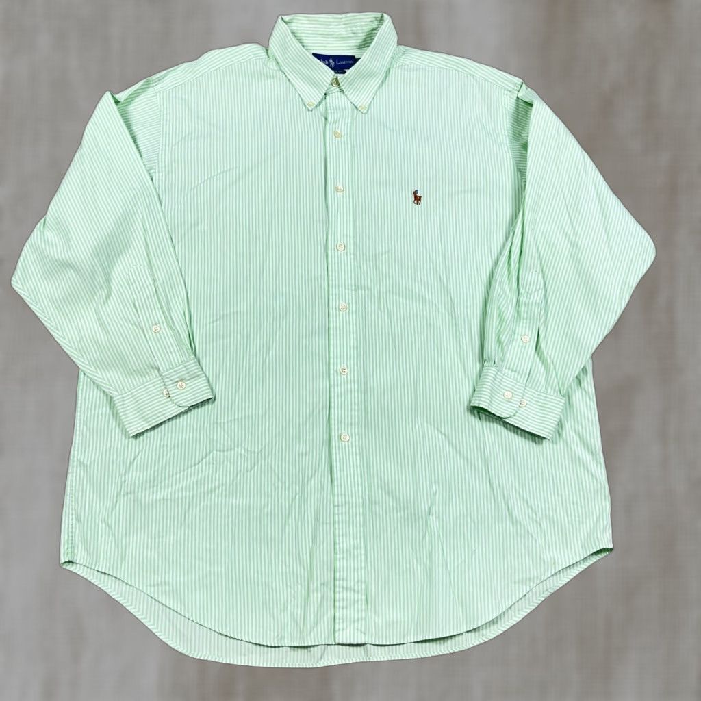 Ralph Lauren Ralph Lauren Shirt Men XL Green Classic Fit Button Up University Stripe 17.5 32 Size US XL / EU 56 / 4 - 1 Thumbnail