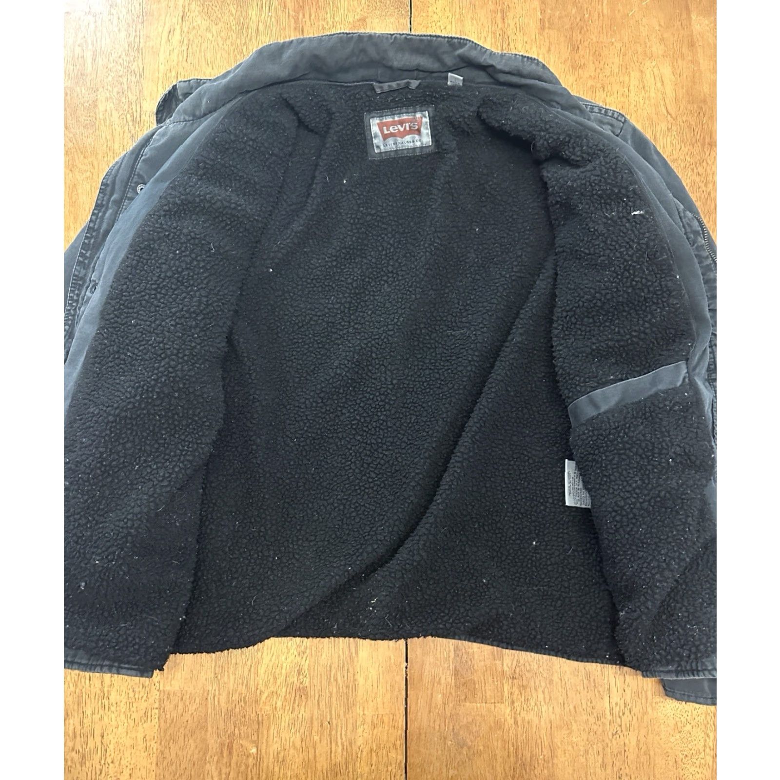 Levi's Levi’s Sherpa Lined Denim Trucker Jacket Black Large Size US L / EU 52-54 / 3 - 3 Thumbnail