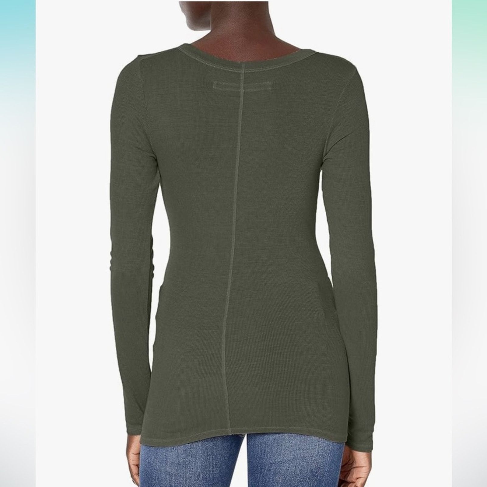 Enza Costa NEW Enza Costa Stretch Silk Rib Fitted Long Sleeve Top XS Size XS / US 0-2 / IT 36-38 - 2 Thumbnail