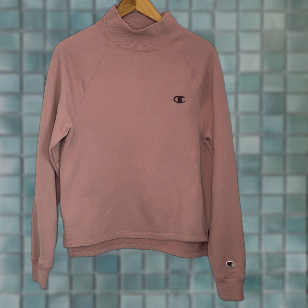 Champion Champion Sweatshirt Pink Mock Neck Womens M Medium Pullover Athletic Activewear Regular Size Size M / US 6-8 / IT 42-44 - 1 Thumbnail