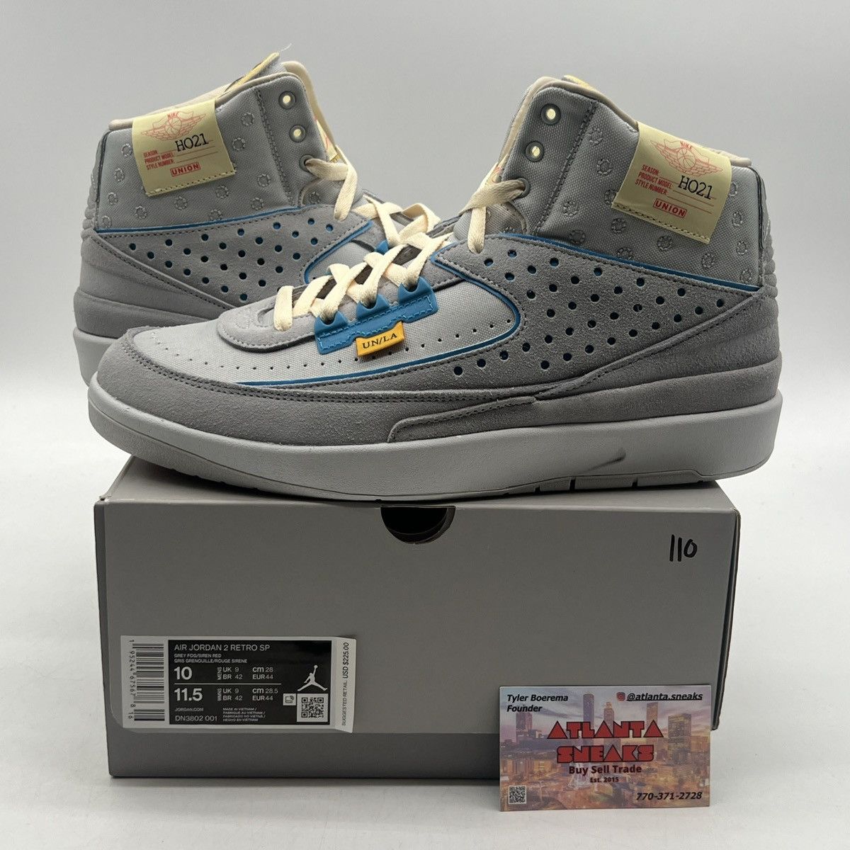 Jordan Brand Union la x air Jordan 2 grey fog Size US 10 / EU 43 - 1 Thumbnail