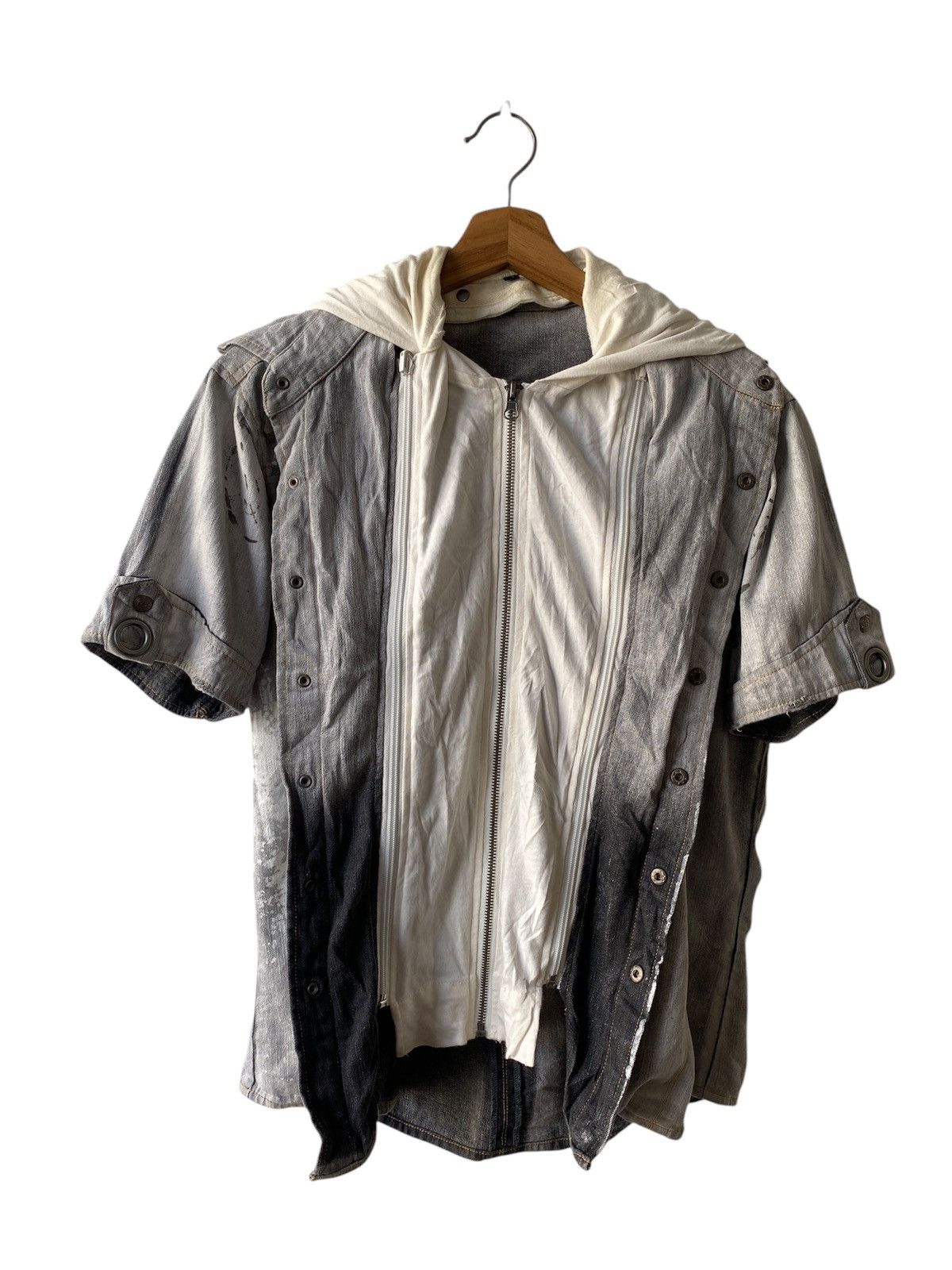 In The Attic × Japanese Brand In The Attic Removable Hoodie Design Distressed Shirt Size US M / EU 48-50 / 2 - 4 Thumbnail