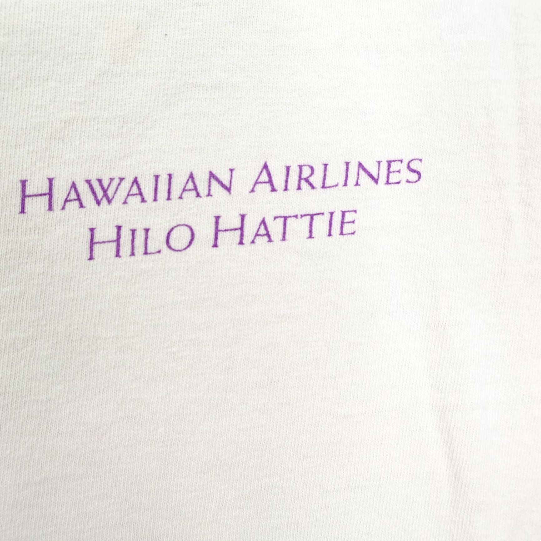 Hanes VINTAGE Hilo Hattie Shirt Mens Large White Hawaiian Airlines Hawaii Aloha Hula T-Shirt 90s Beach Tropical Mens Size US L / EU 52-54 / 3 - 3 Thumbnail