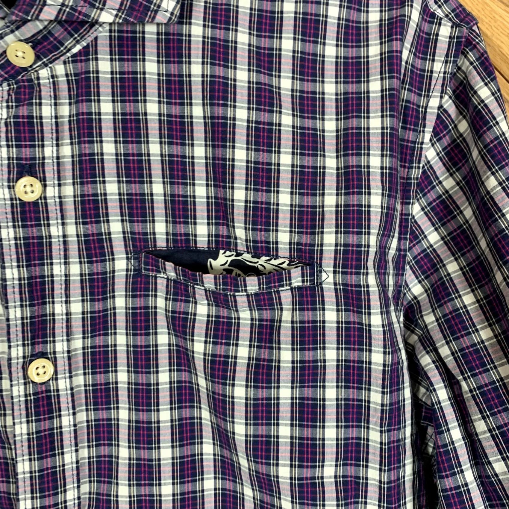 Scotch & Soda Scotch & Soda Shirt Mens Size M Plaid Button Up Purple Pink Multi Aloha London Size US M / EU 48-50 / 2 - 3 Thumbnail