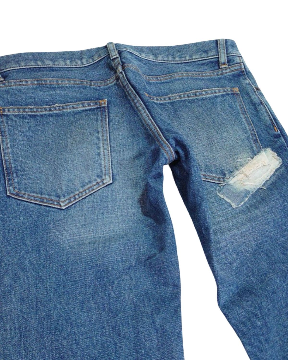 Pledge Patch Work Distressed Indigo Dyed Denim Jeans Size US 30 / EU 46 - 8 Thumbnail