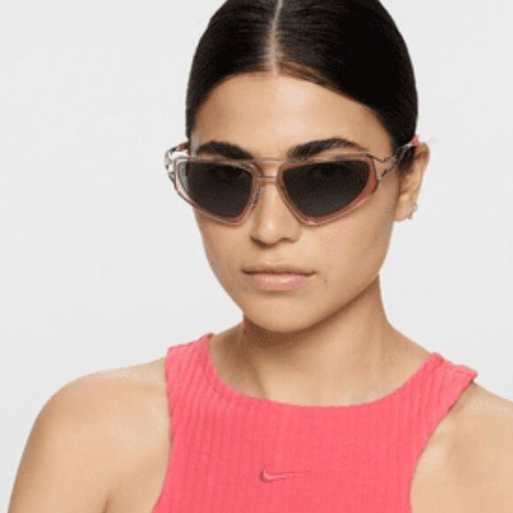 Nike NIKE VEIL EV24048 041 Sunglasses Silver Geometric Frame Size ONE SIZE - 2 Thumbnail