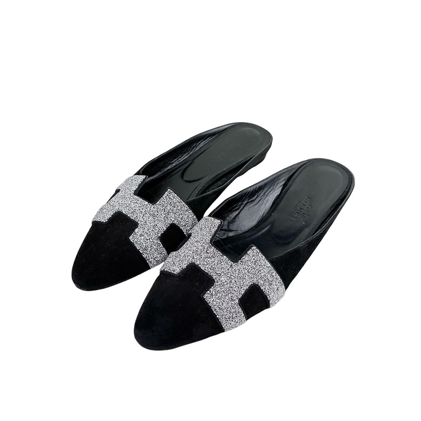 Hermes Black Suede Slip-On Mules Hermes Hermes Go Mul Black Suede Shoes | Grailed main image 4