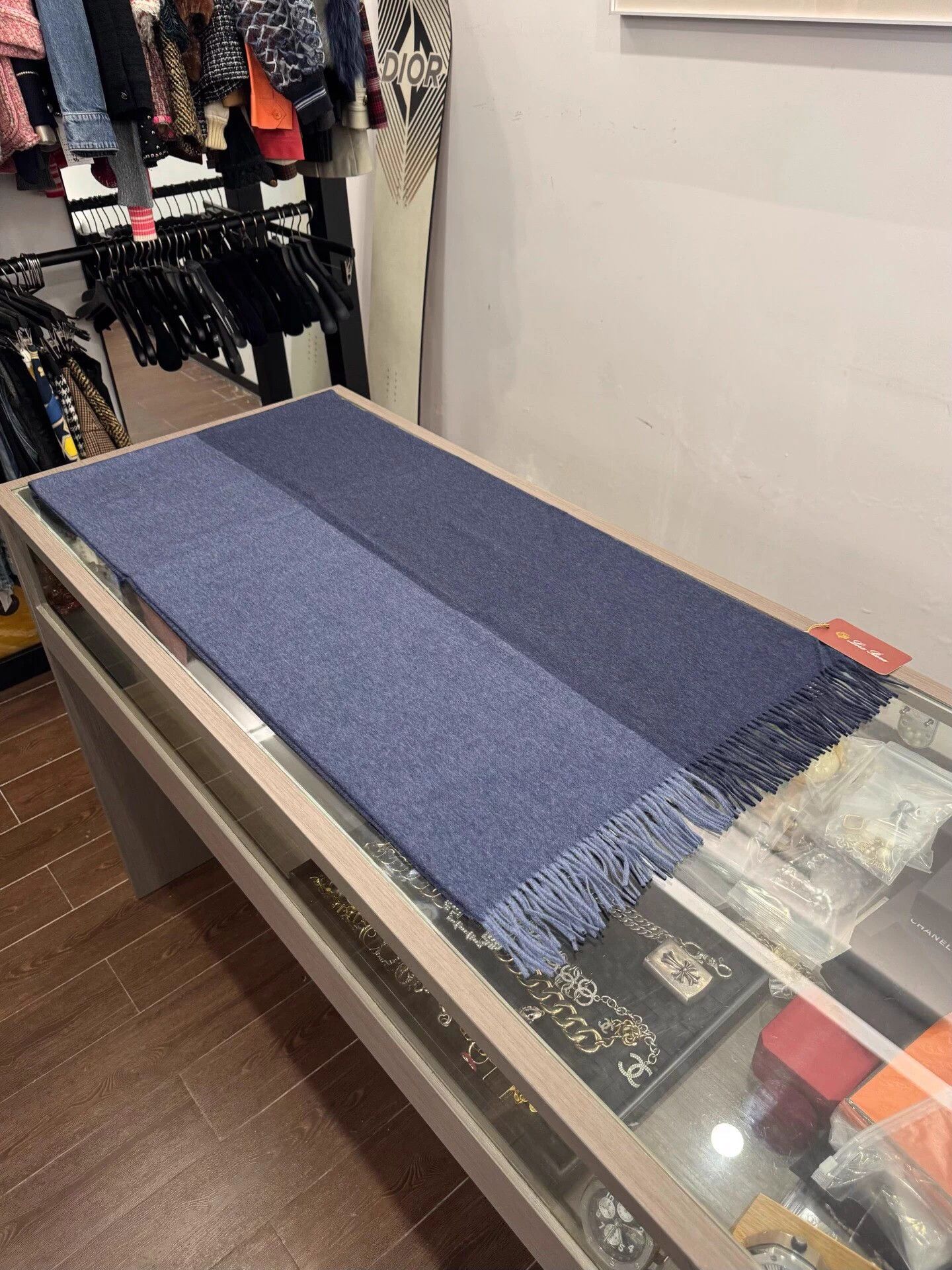 Loro Piana Loro Piana blue double-faced cashmere scarf new with tags Size ONE SIZE - 1 Thumbnail
