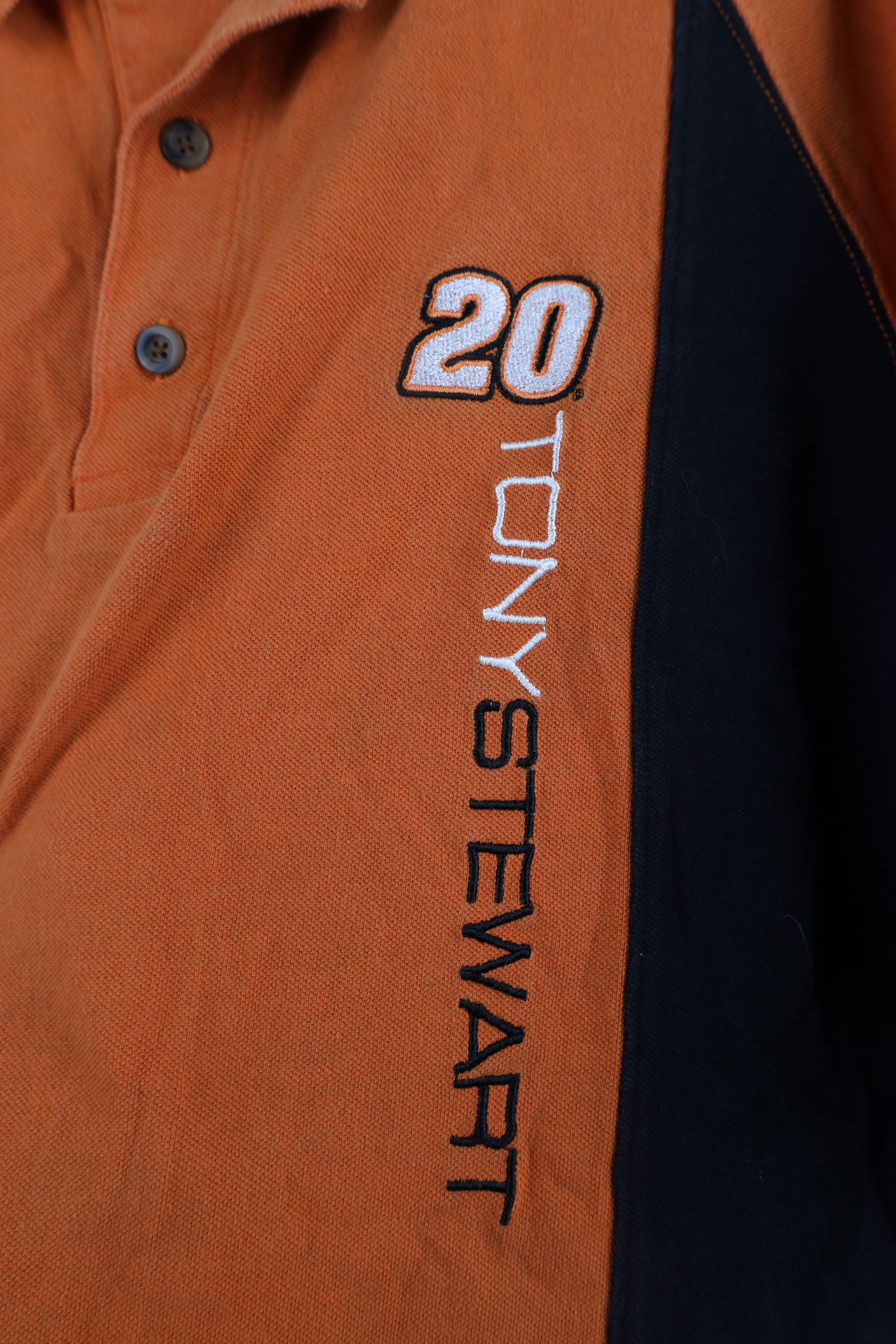 Vintage Vintage NASCAR Out Tony Stewart Racing Polo Shirt Orange Size US XL / EU 56 / 4 - 5 Thumbnail