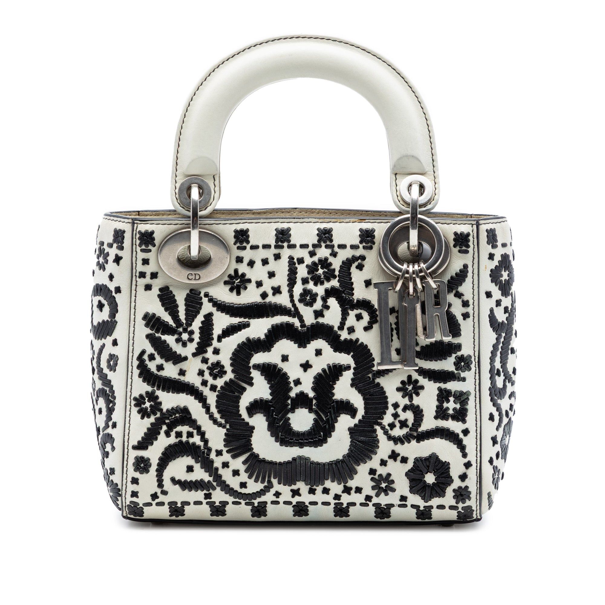 Dior Mini Calfskin Flower Embroidered Lady Dior Size ONE SIZE - 1 Thumbnail