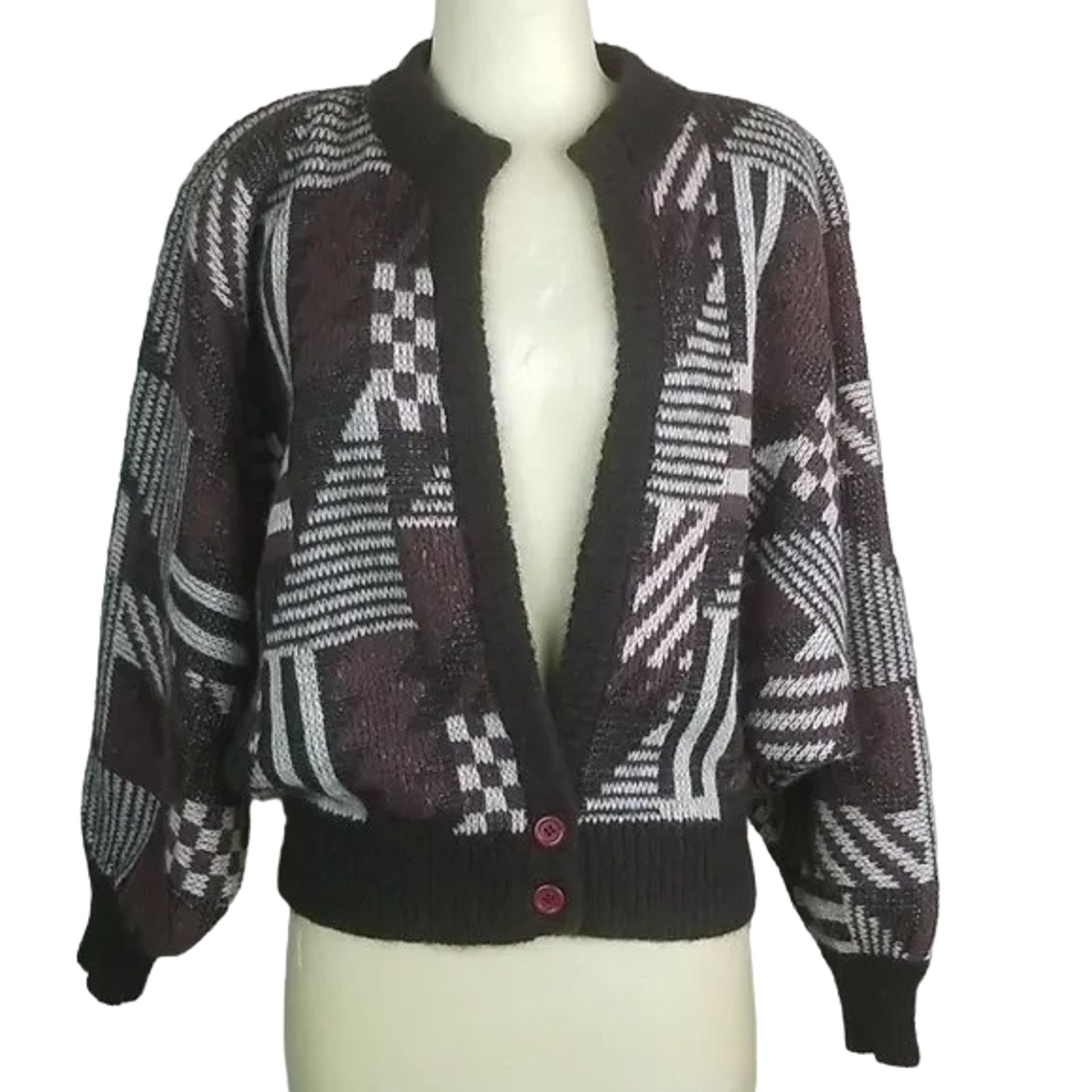 Dragon Diffusion Vintage IB Diffusion Womens Mohair Cardigan Sweater Wool S Size S / US 4 / IT 40 - 1 Thumbnail