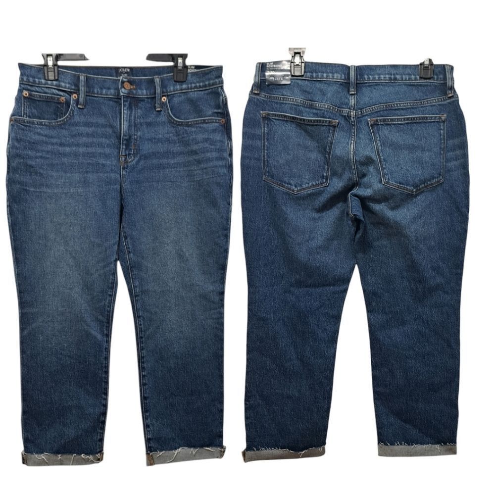 J.Crew J.Crew Slim Boyfriend Jeans All Day Stretch Straight Leg Size 29 Petite Blue NWT Size 29" - 2 Thumbnail