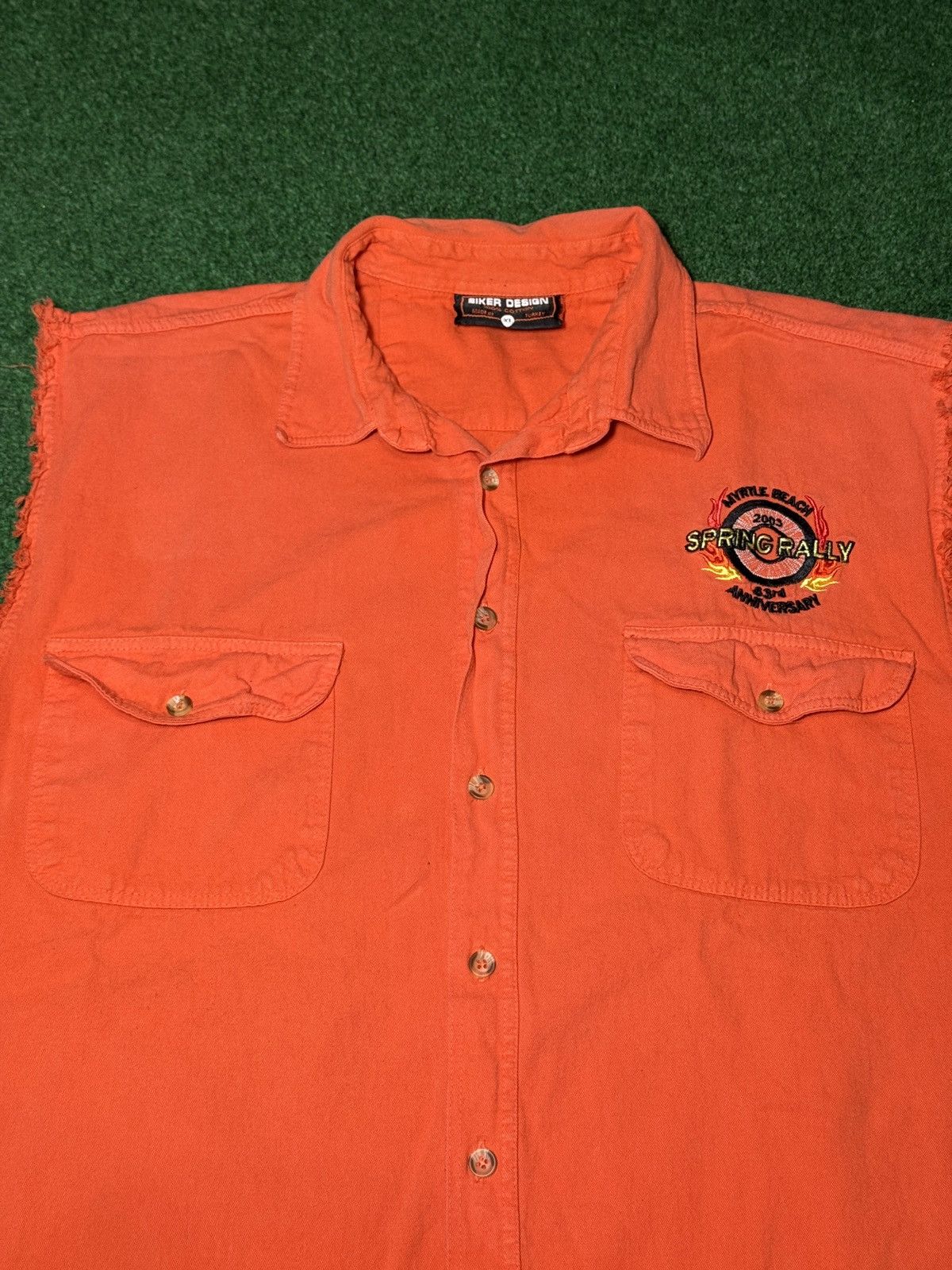 Harley Davidson Biker Flame Graphic Button Up Sleeveless Shirt Myrtle Beach Size US XL / EU 56 / 4 - 4 Thumbnail