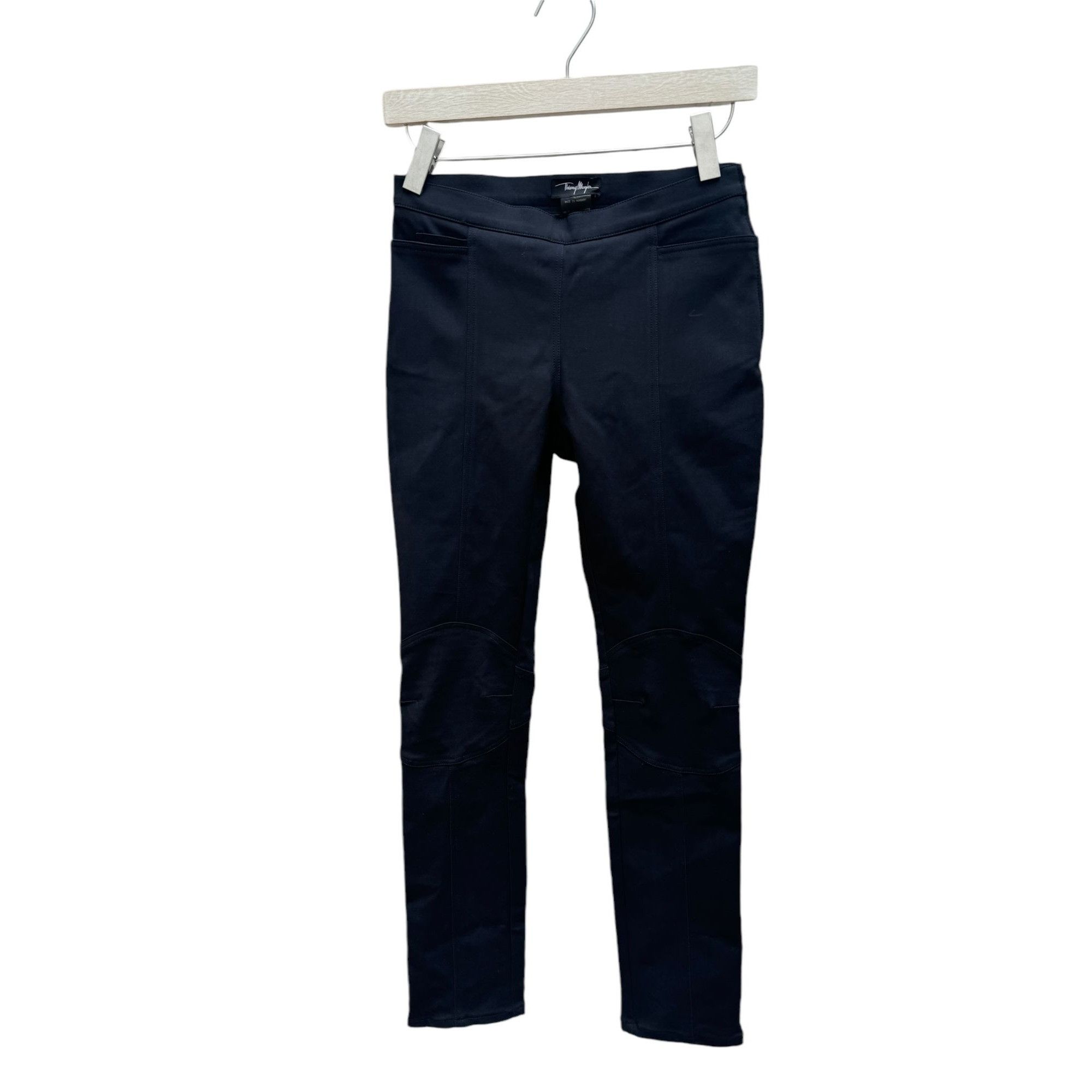 Mugler × Thierry Mugler Dark Navy Slim fit Biker Pants Size 24" / US 00 / IT 34 - 1 Thumbnail
