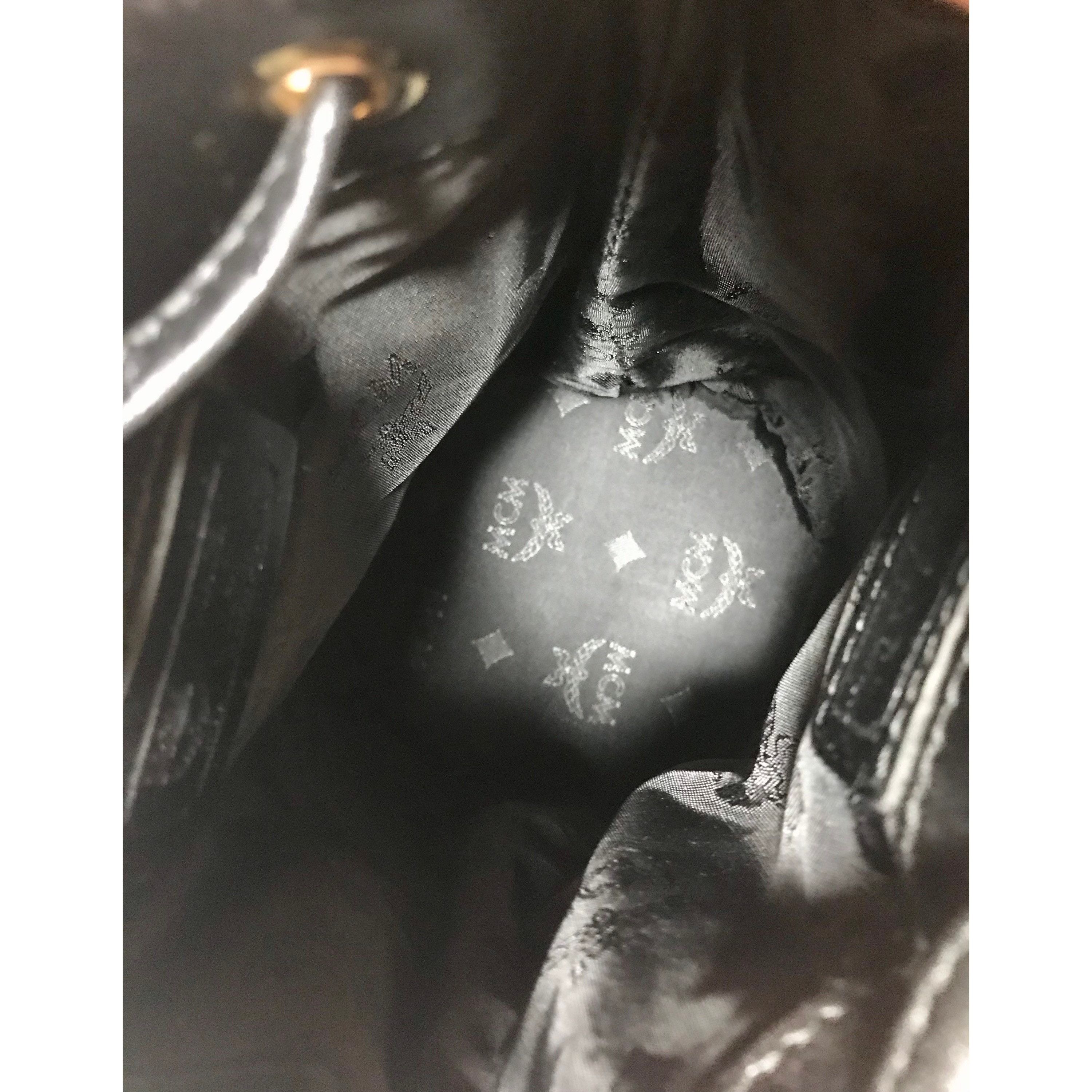 MCM MINT. Vintage MCM black monogram small hobo bucket shoulder Size ONE SIZE - 9 Thumbnail