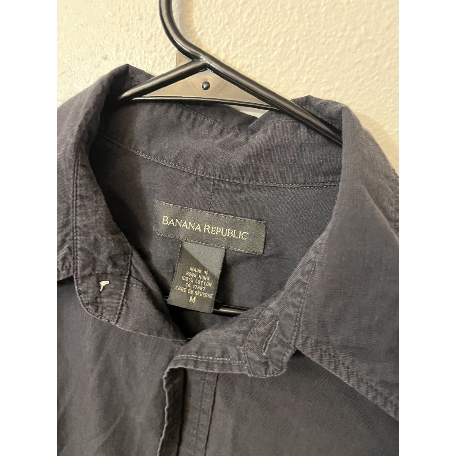 Banana Republic Banana Republic Mens Gray Solid Reg Fit Button Shirt Medium Y2K Size US M / EU 48-50 / 2 - 2 Thumbnail