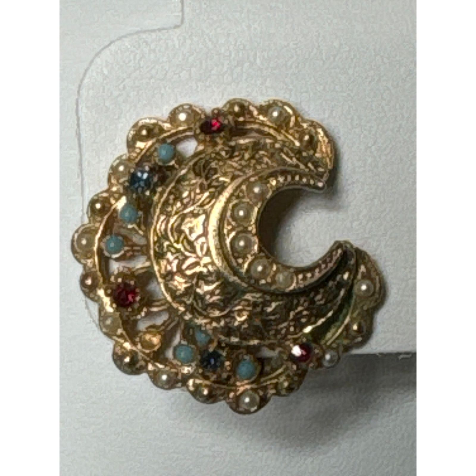Vintage Vtg mid century Crown Brooch & earrings Art Jewelry Company Size ONE SIZE - 7 Thumbnail