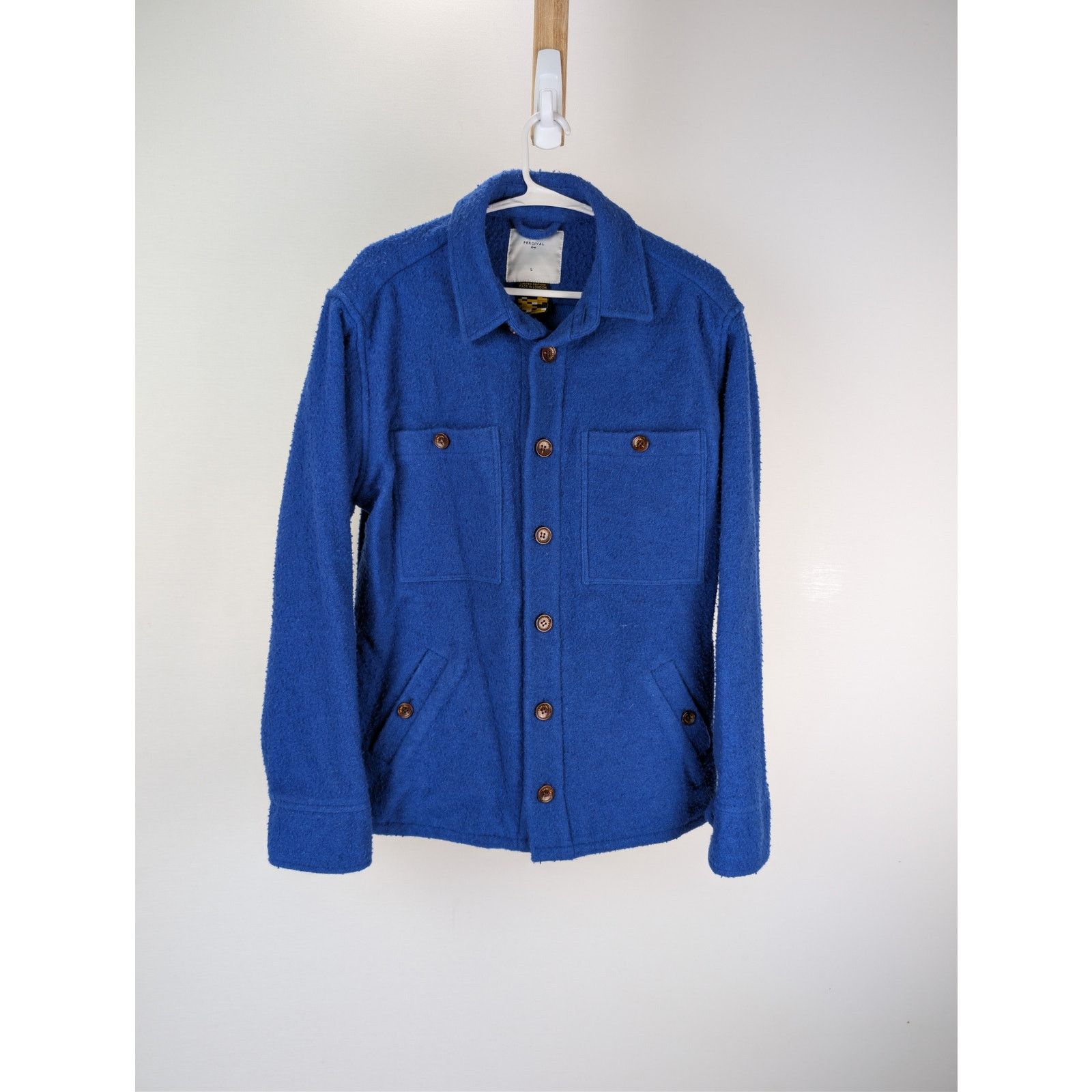 Percival o1rshd1 CC20 Casentino Wool Blanket Overshirt in Blue Size US L / EU 52-54 / 3 - 1 Thumbnail