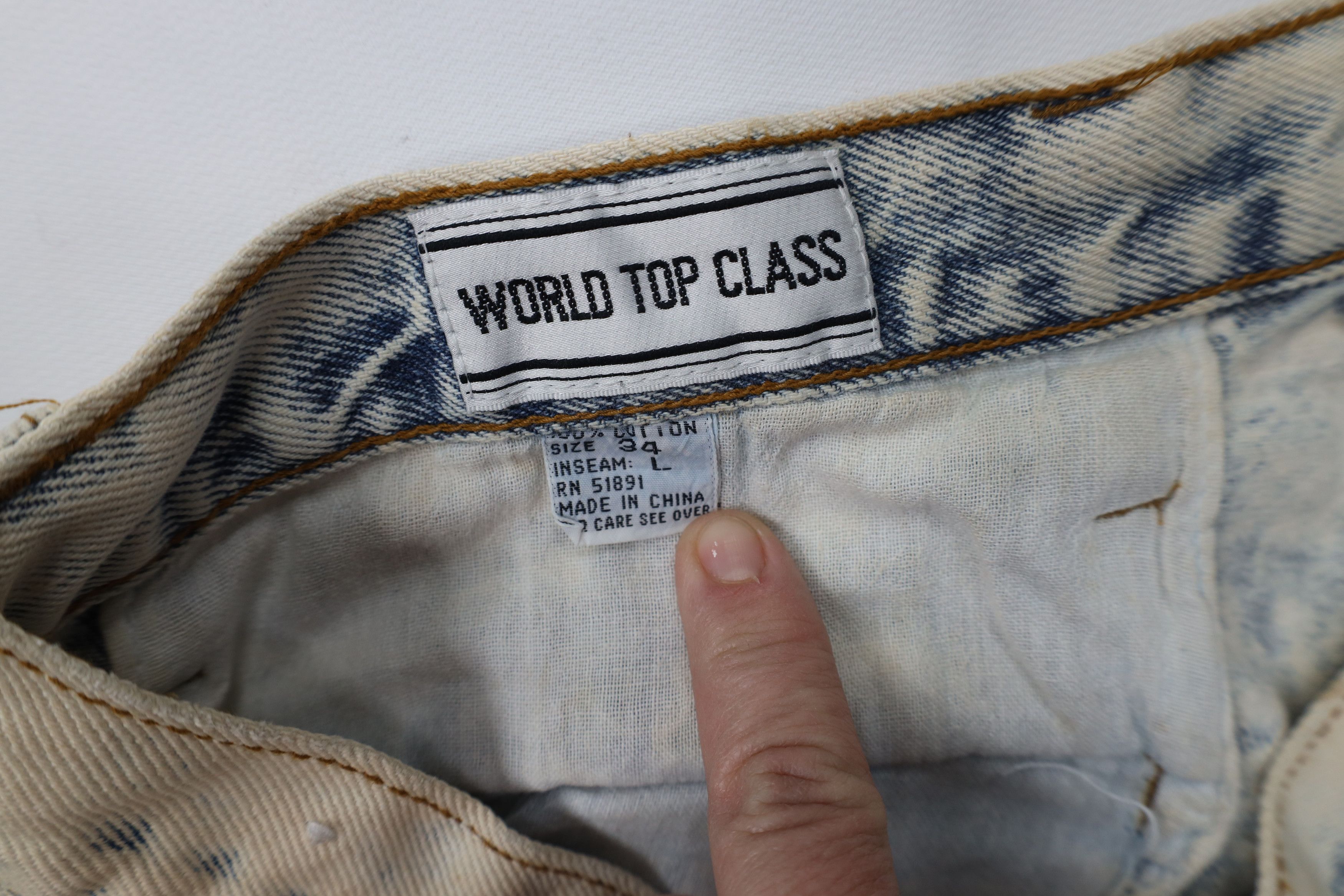 Vintage Deadstock Vintage 80s 90s Streetwear High Waist Acid Jeans Size US 34 / EU 50 - 9 Thumbnail
