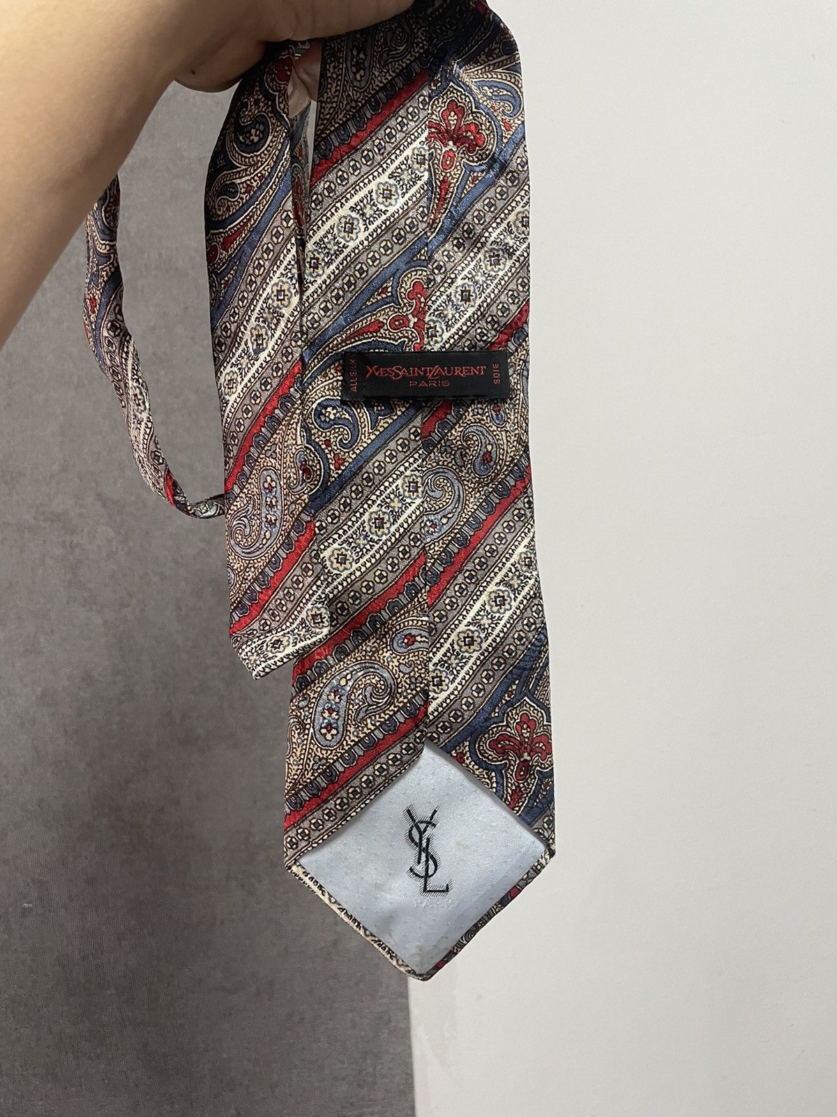 Vintage × Yves Saint Laurent 80s YSL baroque style tie Size ONE SIZE - 3 Thumbnail