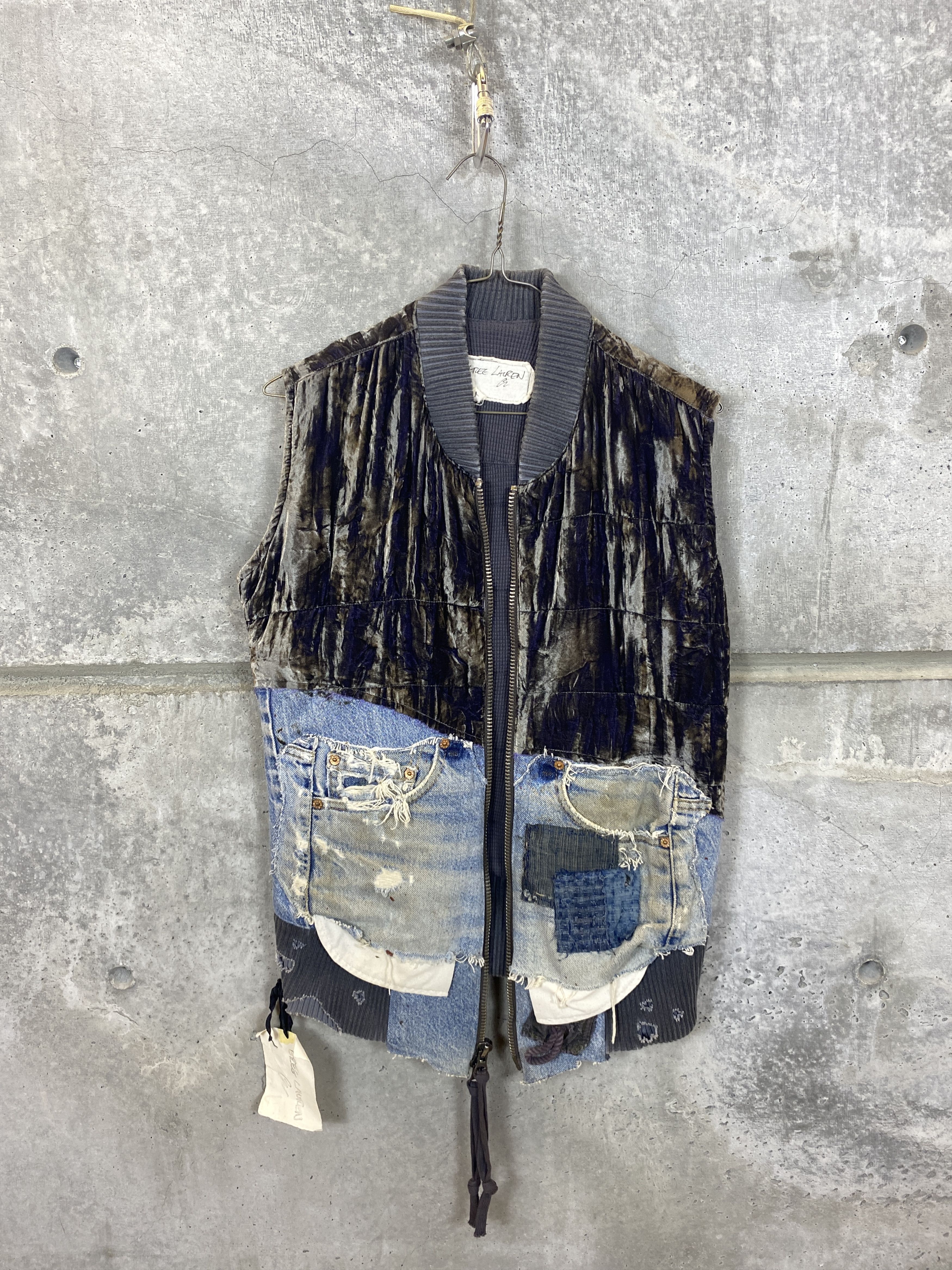 Greg Lauren Greg Lauren Sample Crushed Velvet Quilted Puffy Flight Vest Size US S / EU 44-46 / 1 - 1 Thumbnail