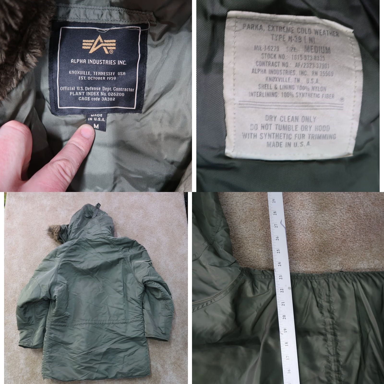 Alpha Industries VINTAGE Alpha Industries Jacket Men M N-3B Parka Extreme Cold Weather Fur Hood Size US M / EU 48-50 / 2 - 8 Thumbnail