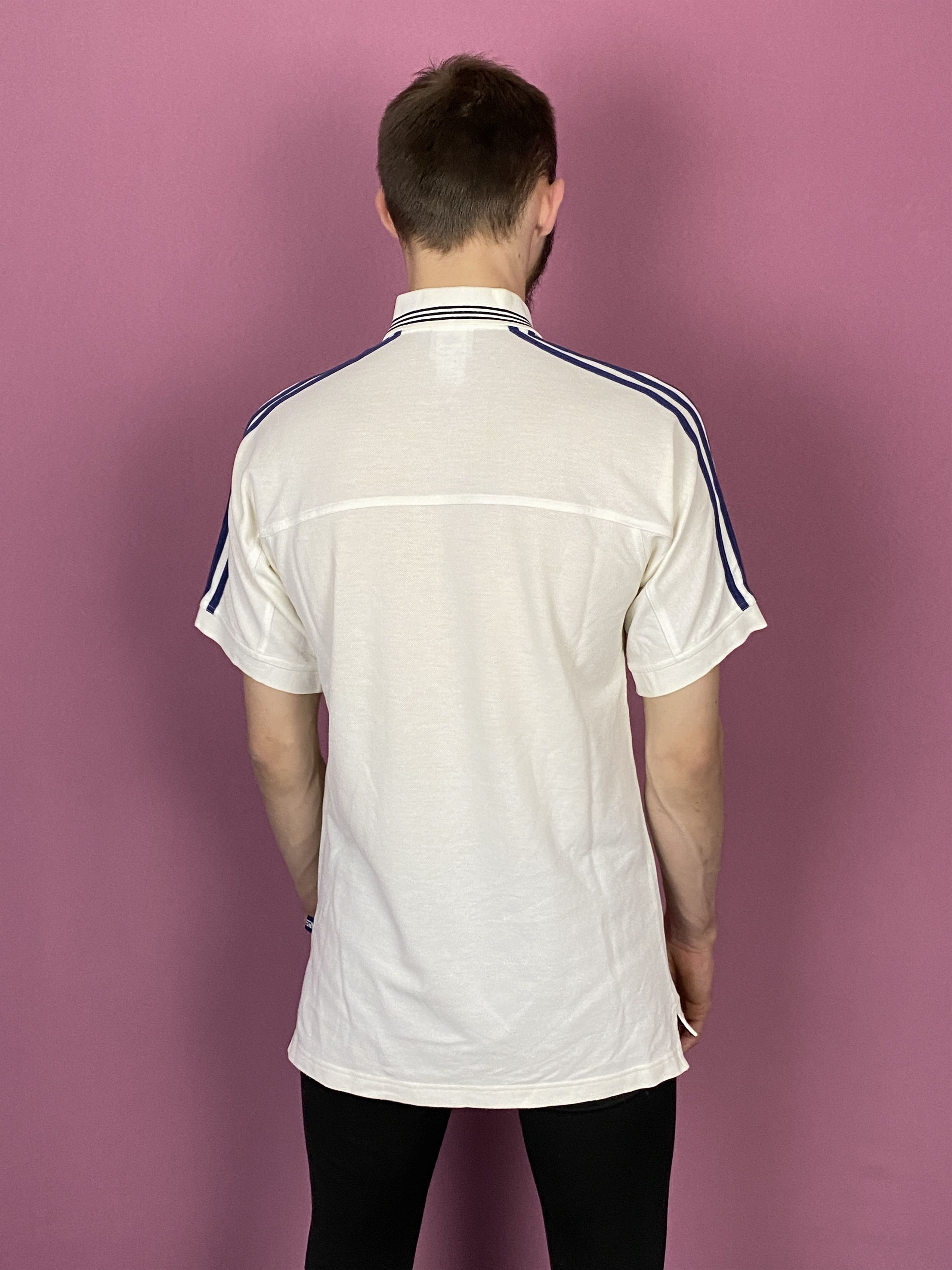 Adidas × Vintage 90s Adidas Vintage Men's Polo Shirt - M White Size US M / EU 48-50 / 2 - 3 Thumbnail