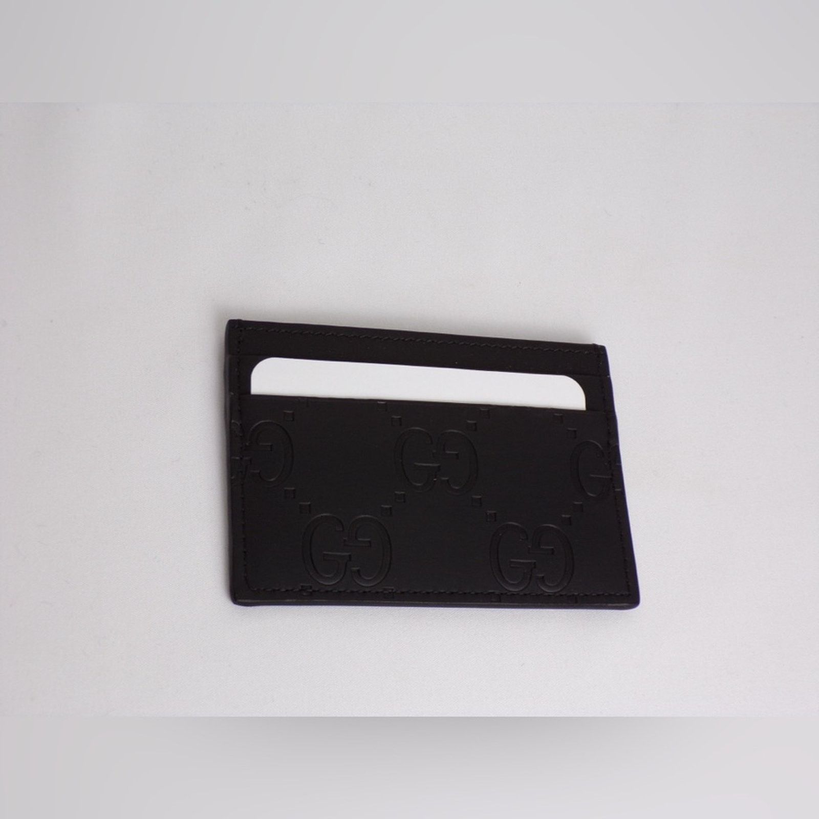 Gucci Gucci Rubber Effect Black GG Card Case Holder Size ONE SIZE - 2 Thumbnail